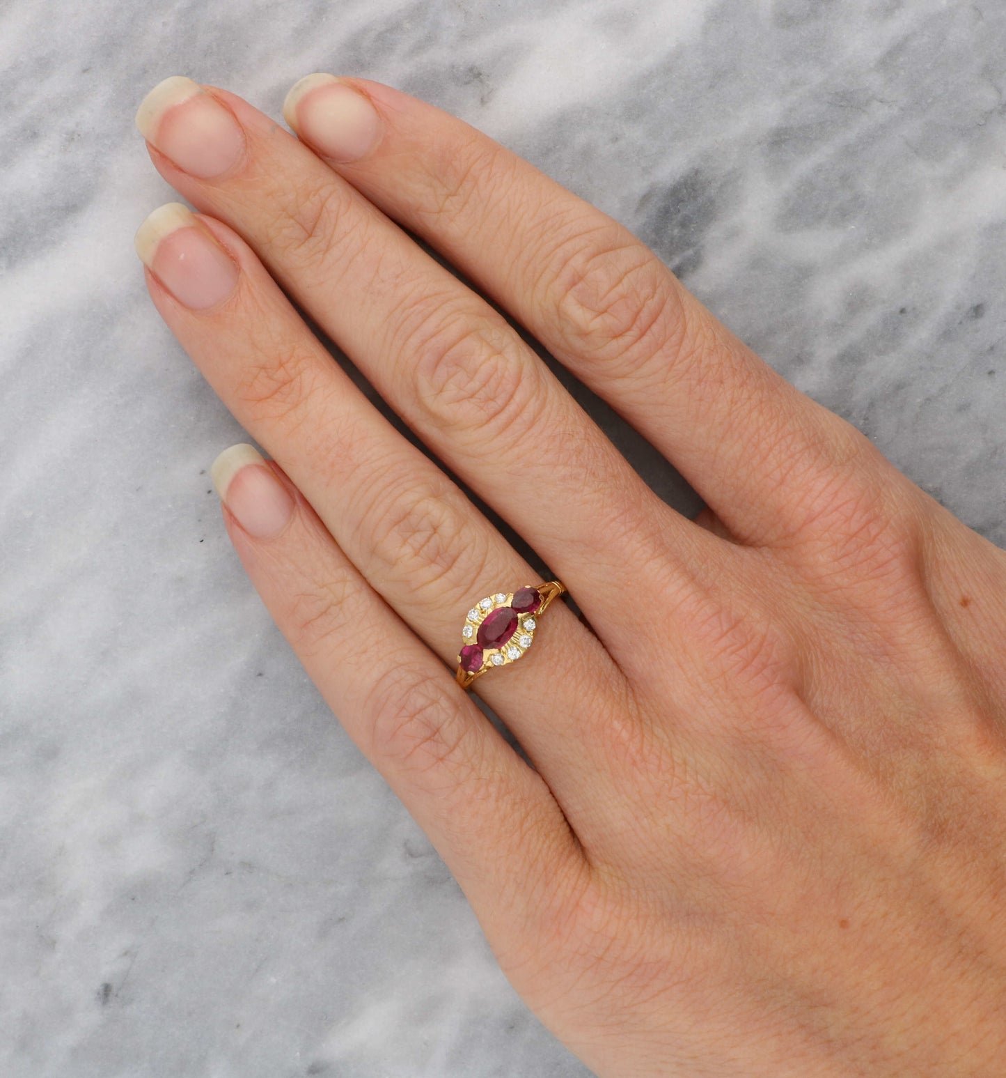 18ct ruby and diamond ring