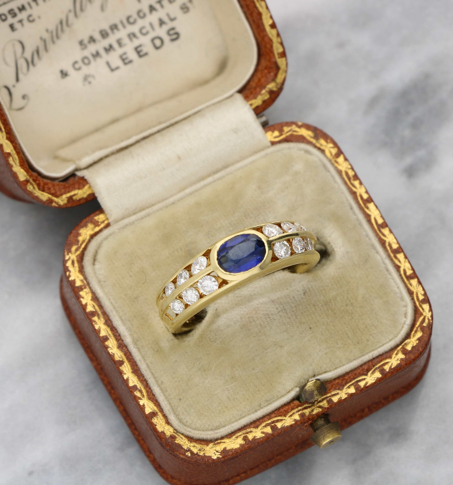 18ct Kutchinsky sapphire and diamond ring