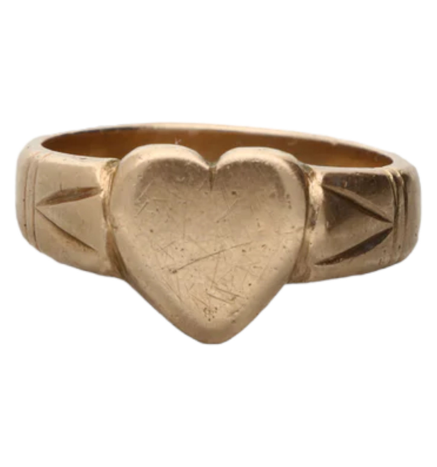 Rose gold heart signet ring