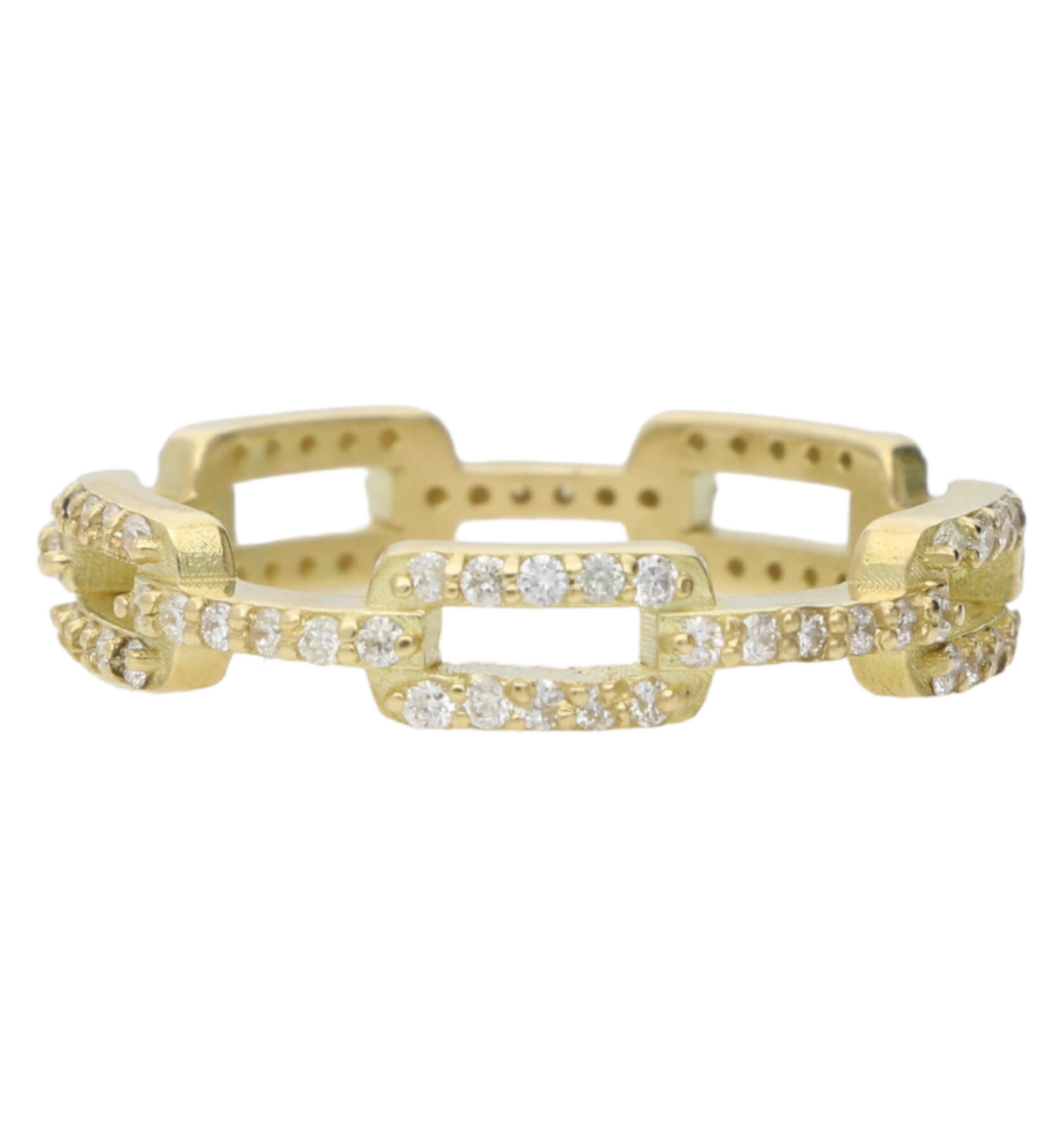 18ct diamond-set link ring