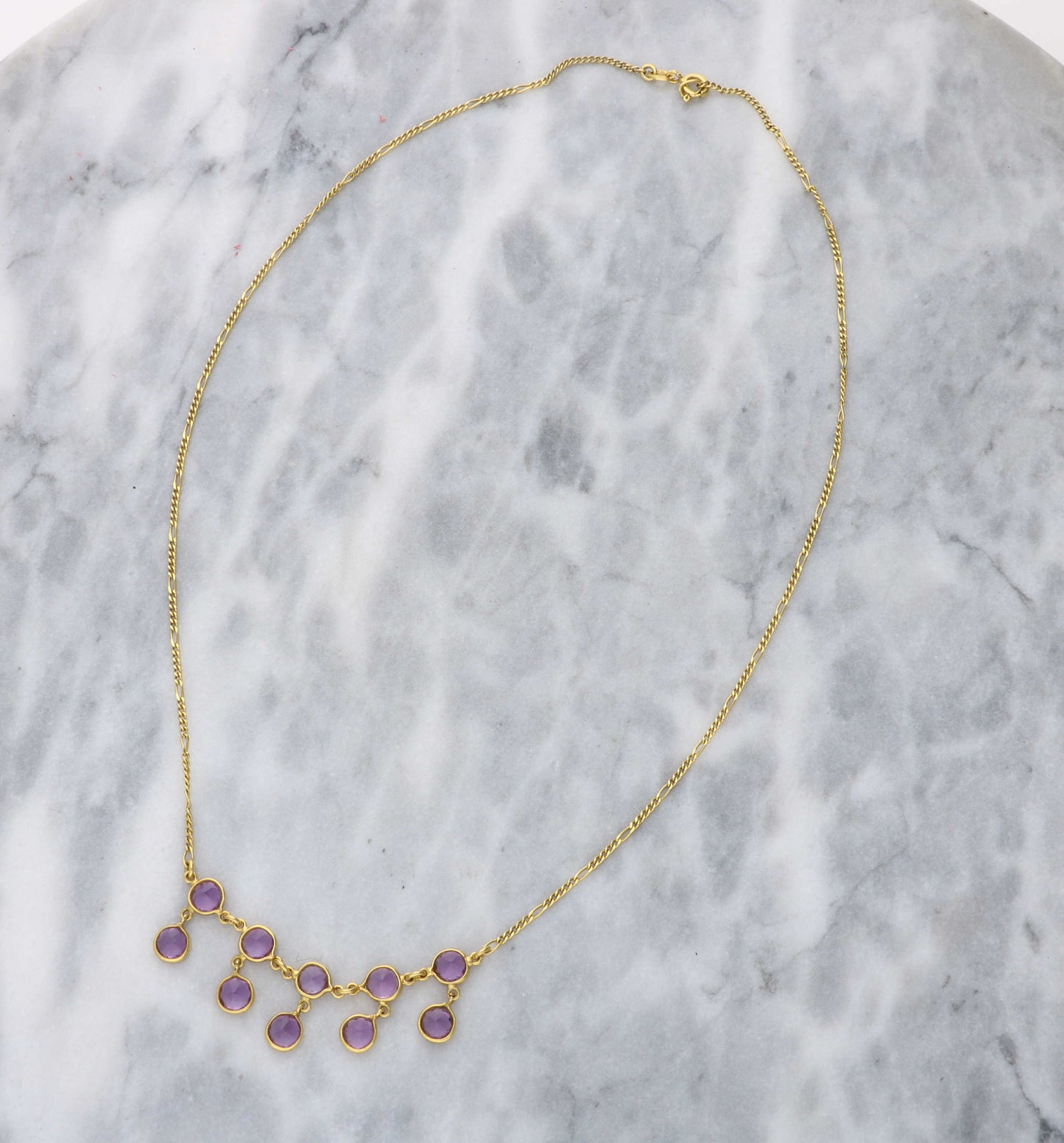 9ct amethyst drop necklace