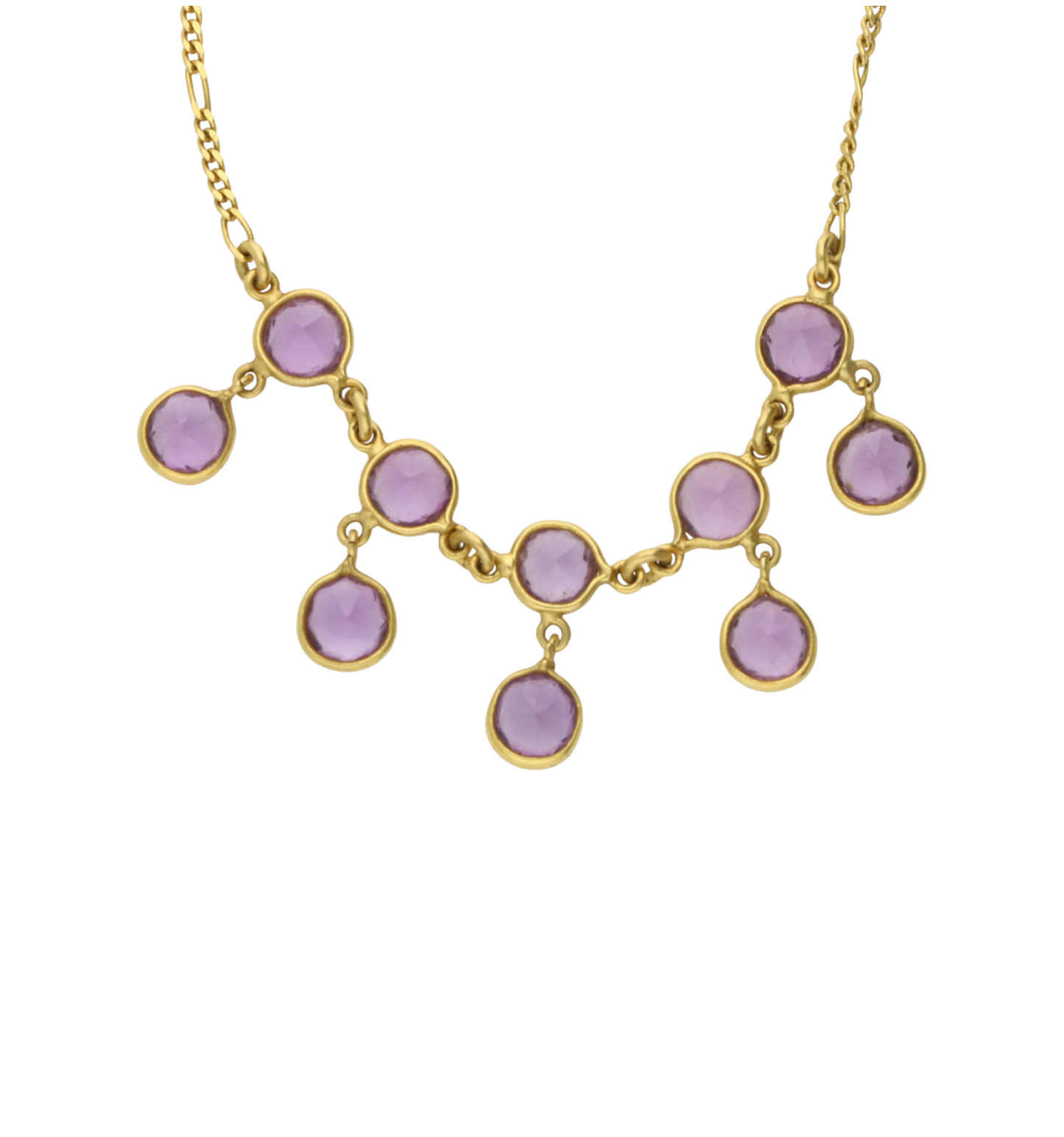 9ct amethyst drop necklace