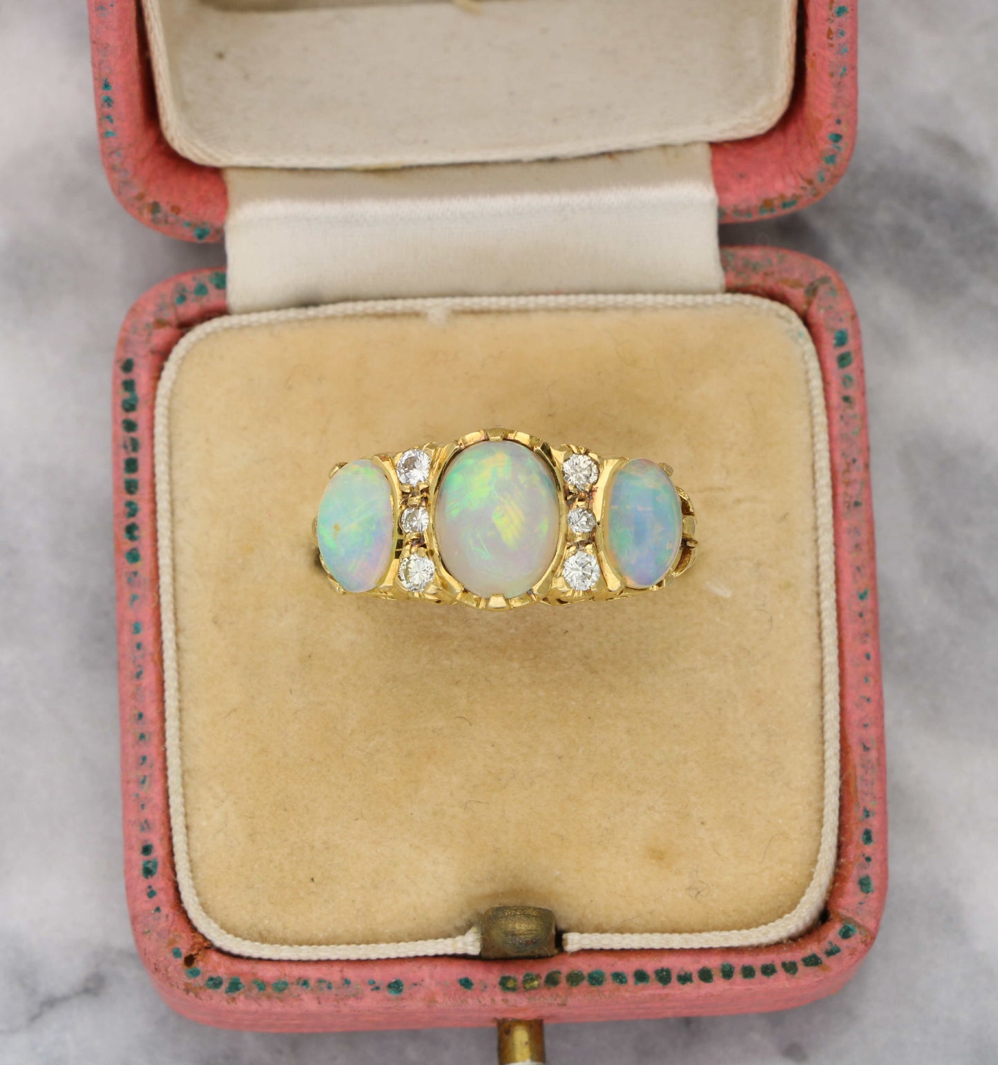 18ct opal and diamond ring