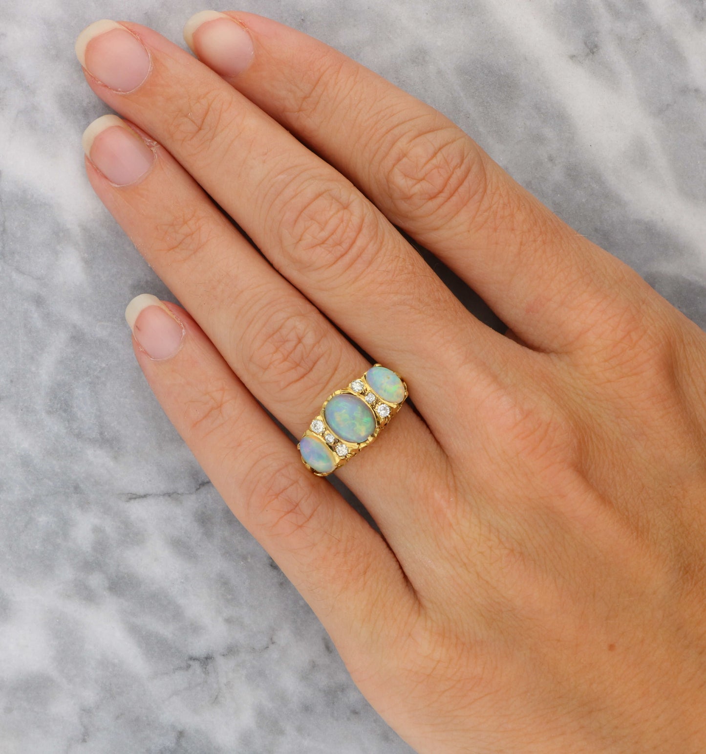 18ct opal and diamond ring