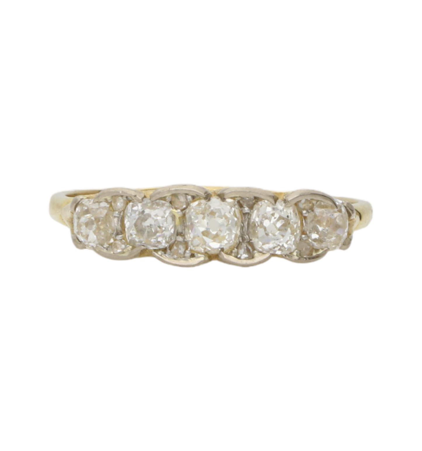 18ct old cut diamond carved ring