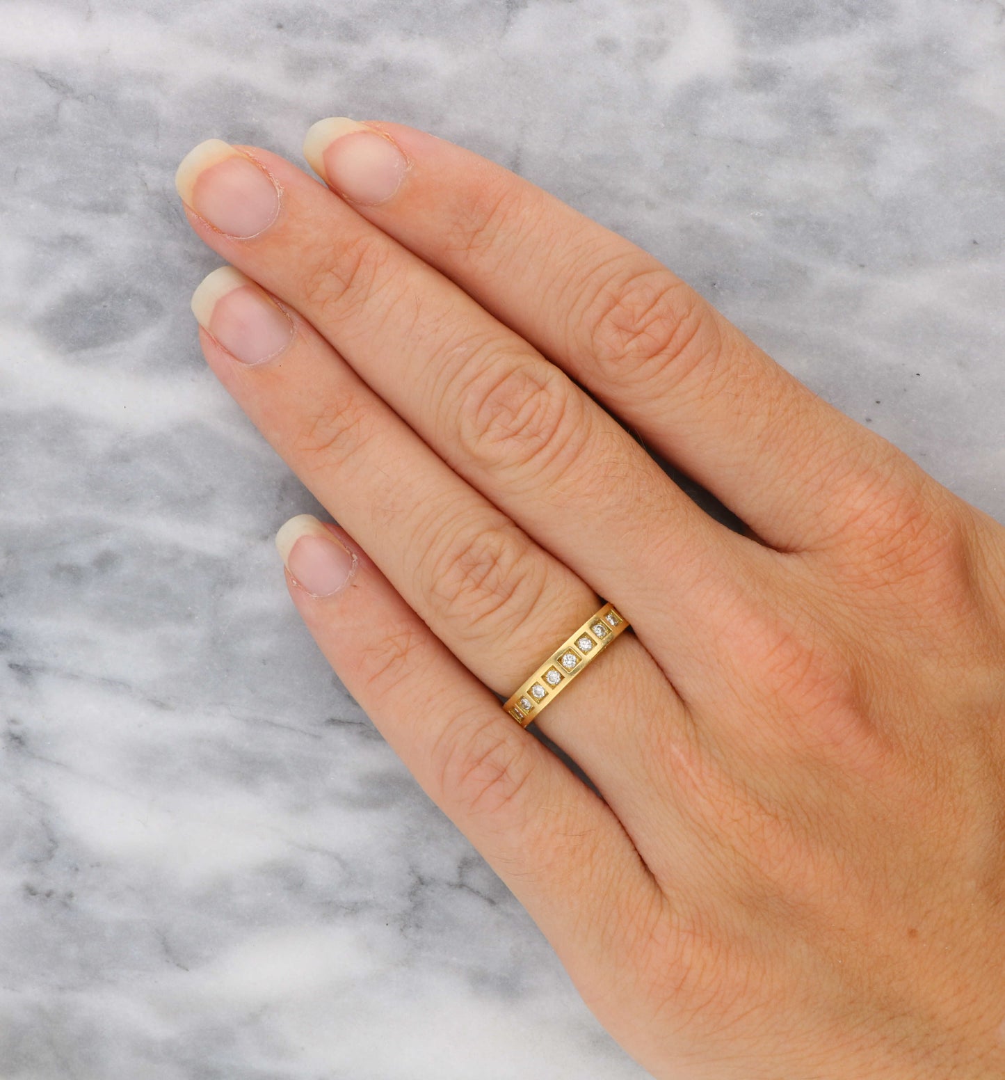 French 18ct diamond full eternity ring