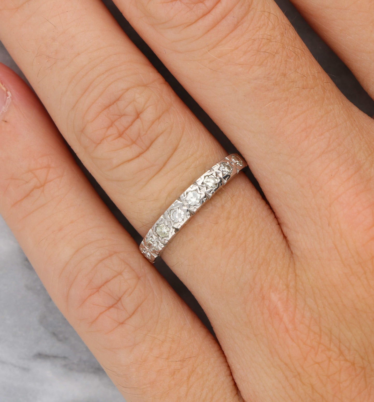 18ct diamond half eternity ring