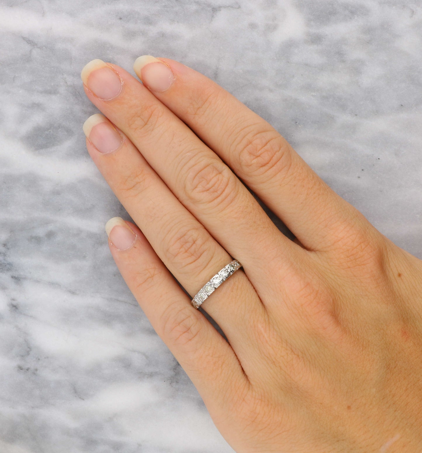 18ct diamond half eternity ring