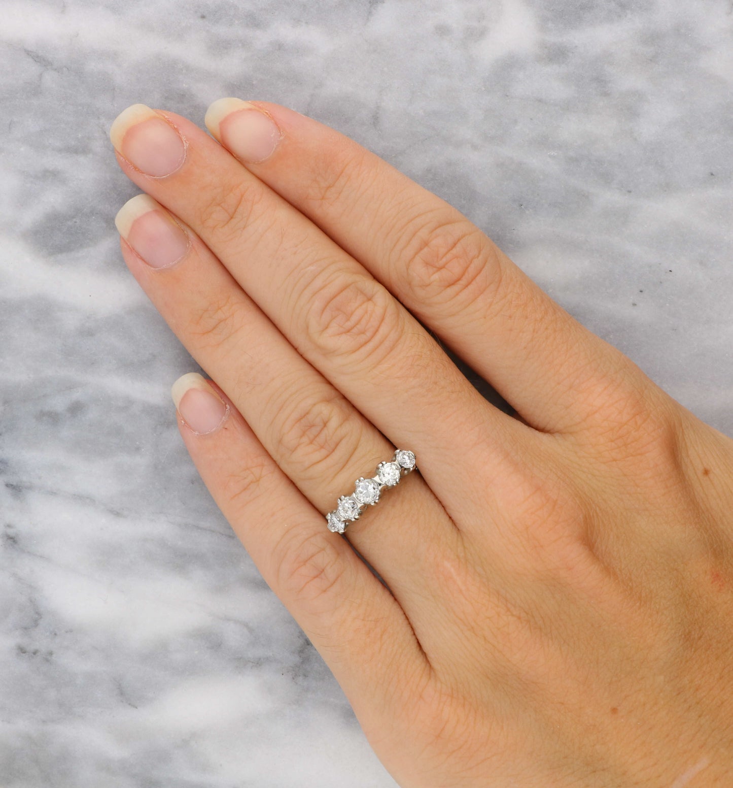18ct and platinum diamond 5 stone ring