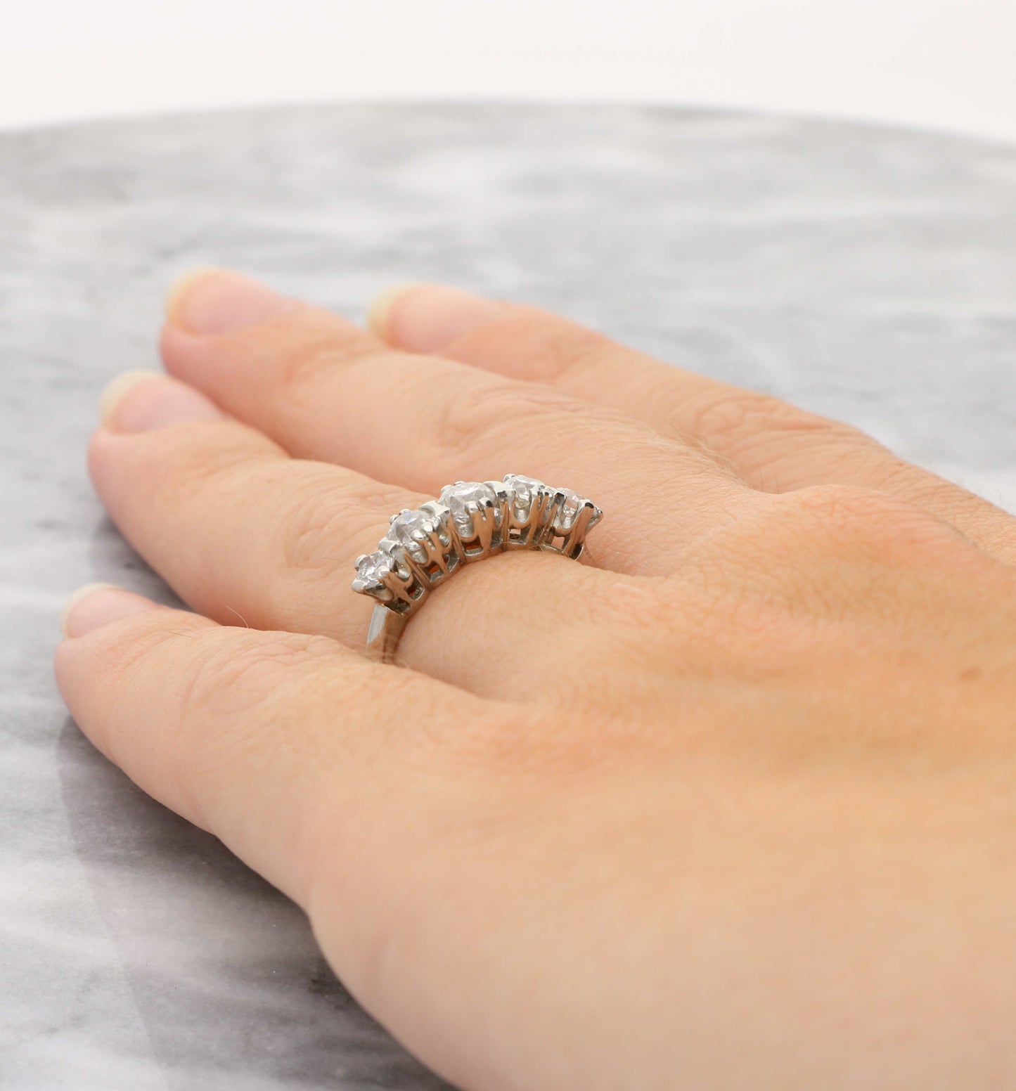 18ct and platinum diamond 5 stone ring