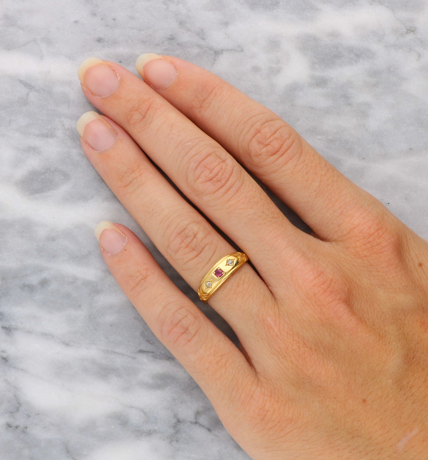 18ct ruby and diamond ring