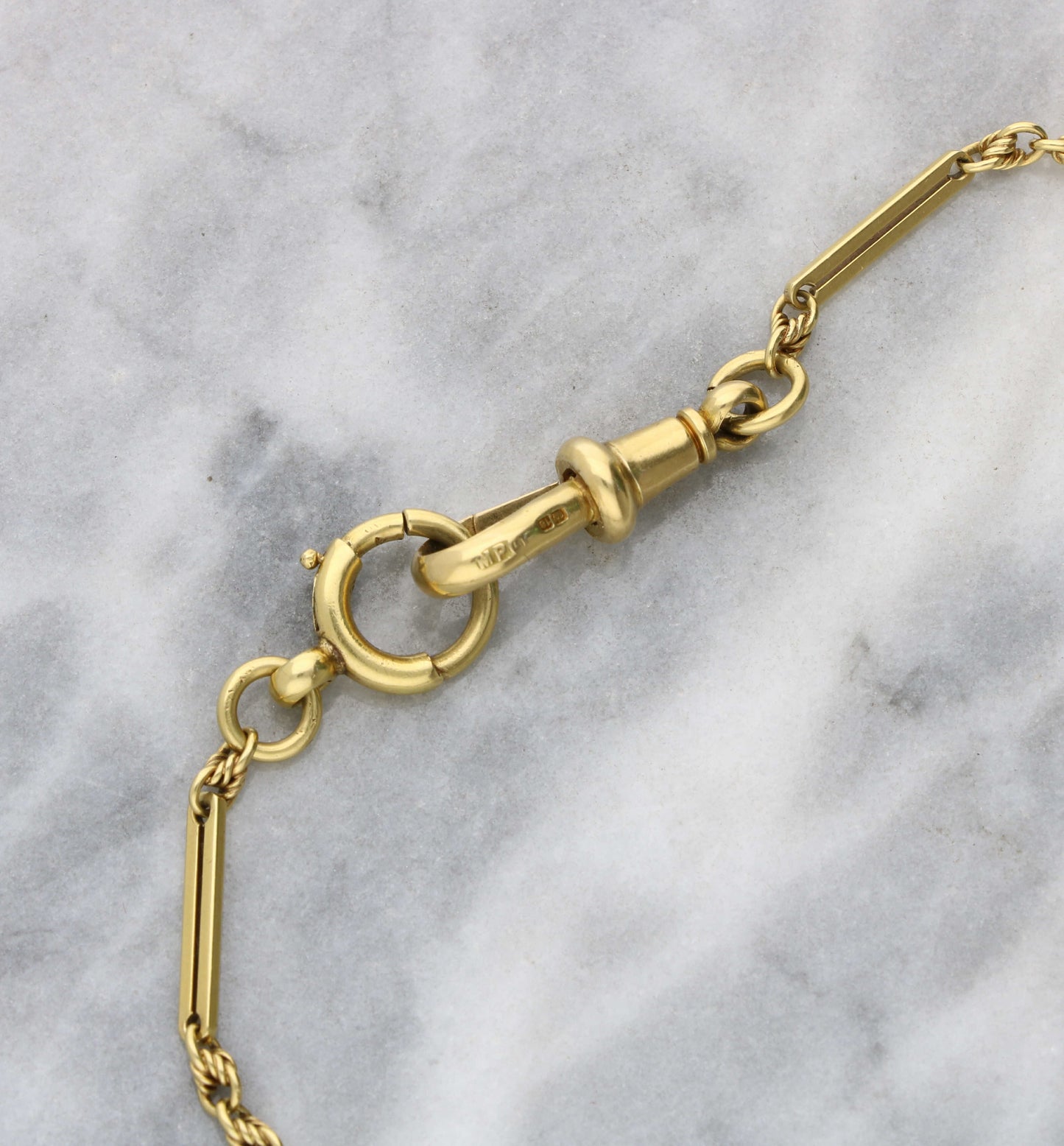 18ct fancy link Albert chain necklace