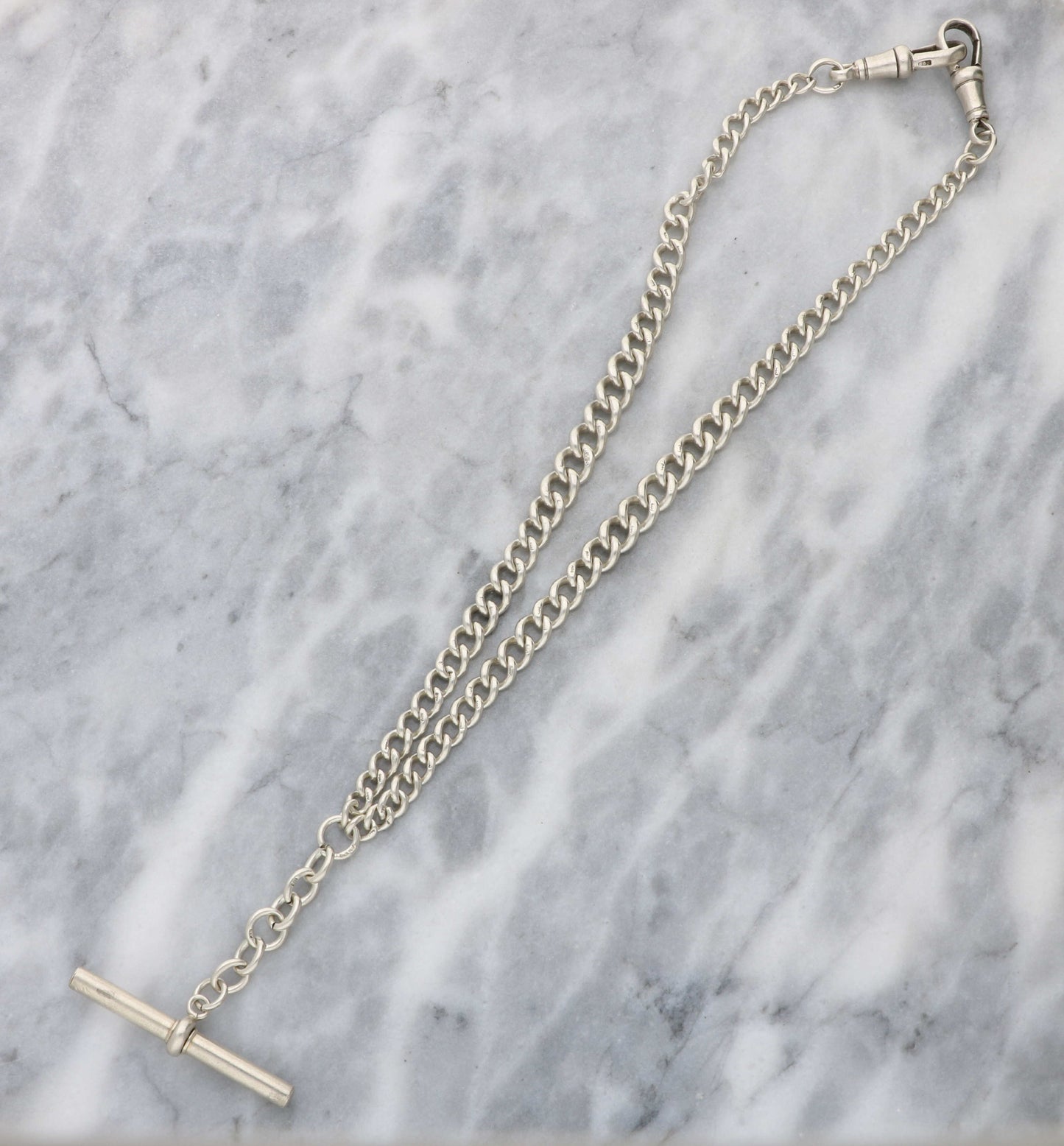 Silver Albert chain necklace