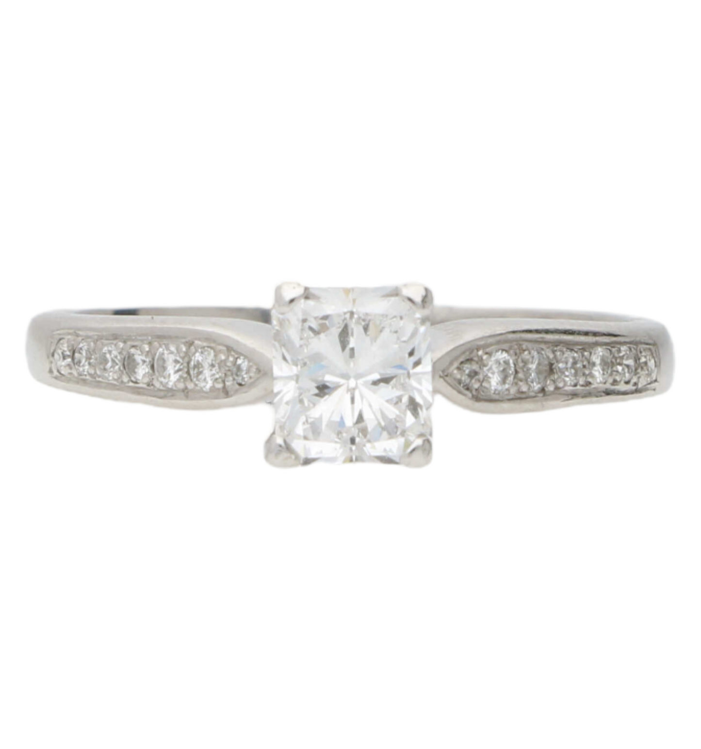 GIA 0.71ct D/VVS2 asscher-cut diamond engagement ring