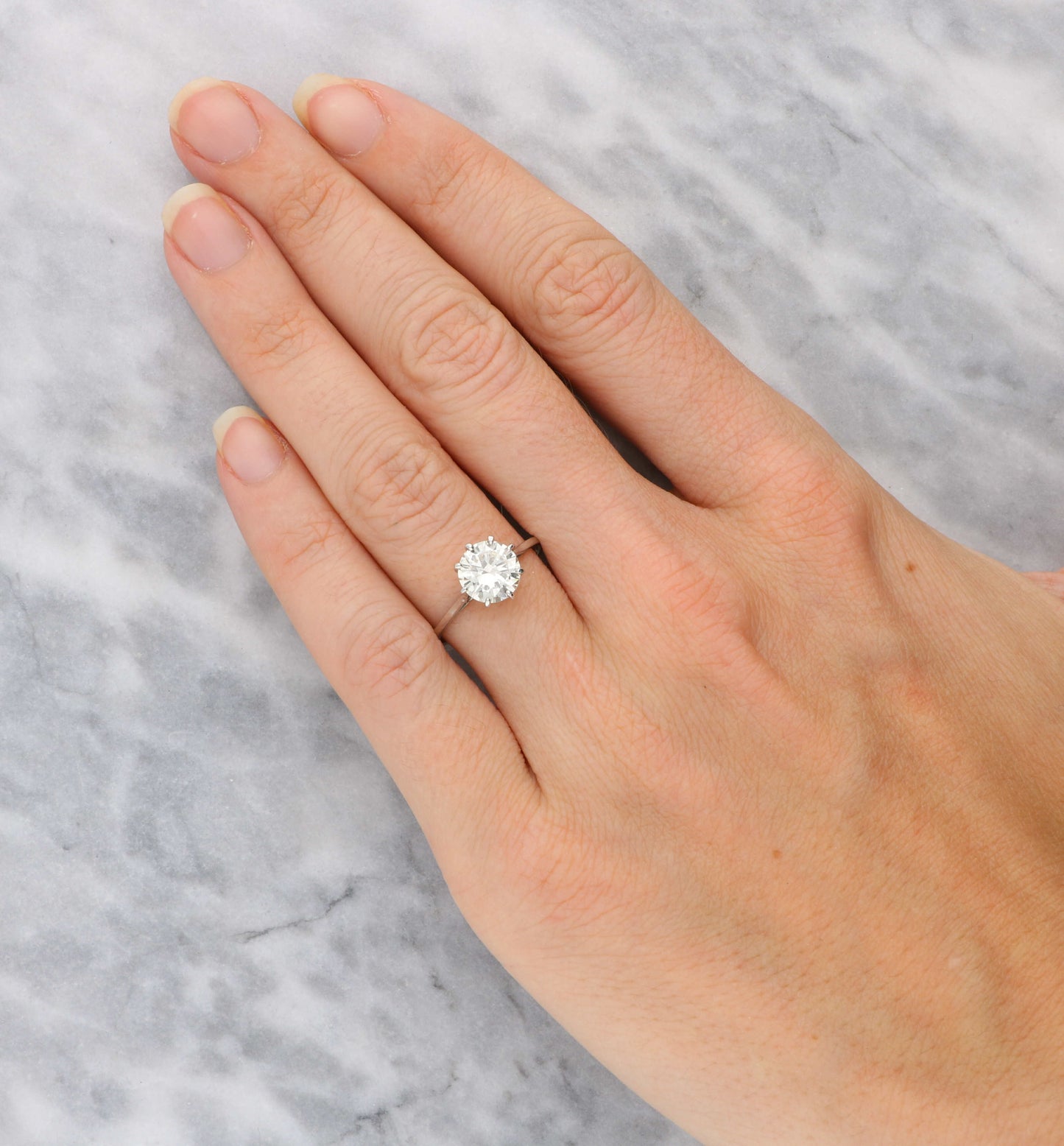 Platinum diamond solitaire engagement ring