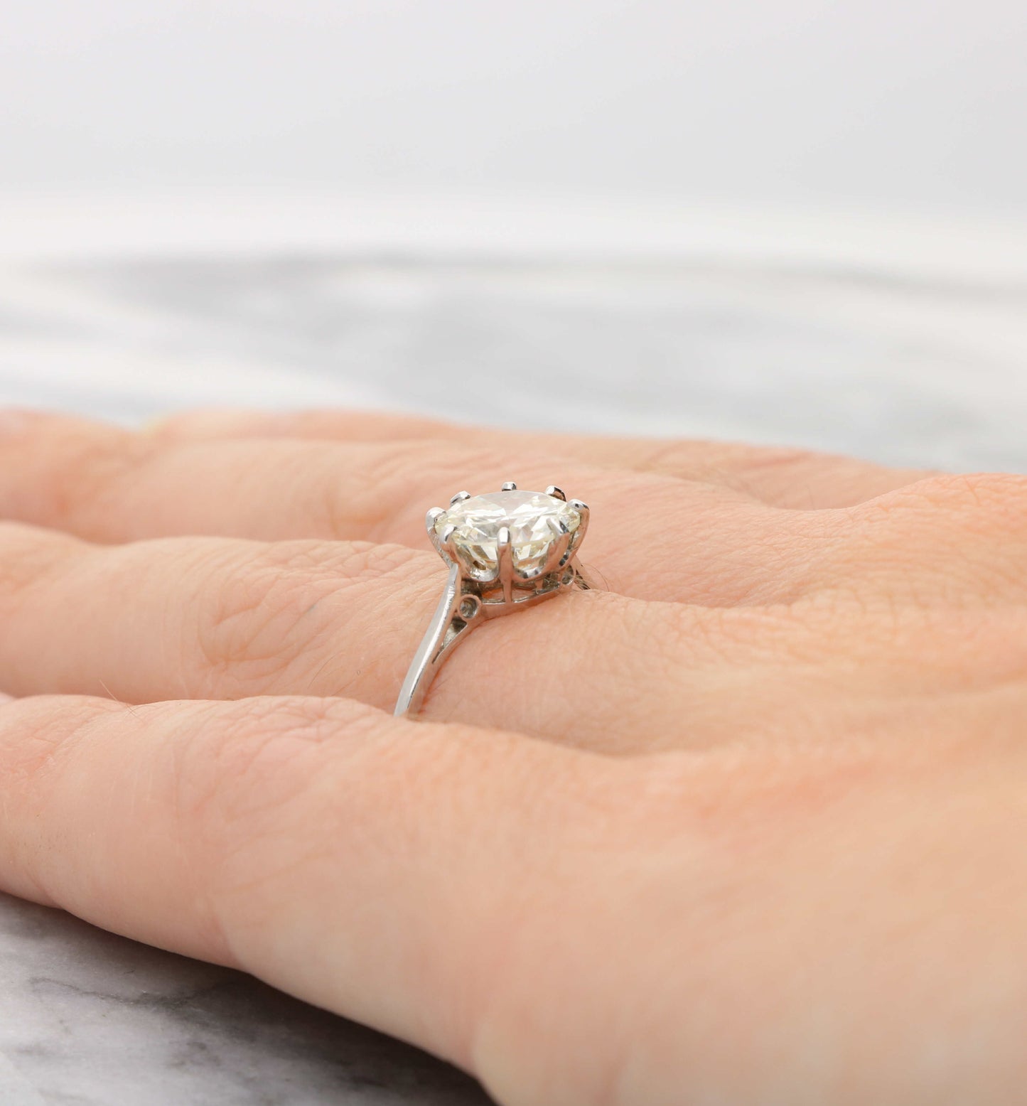 Platinum diamond solitaire engagement ring