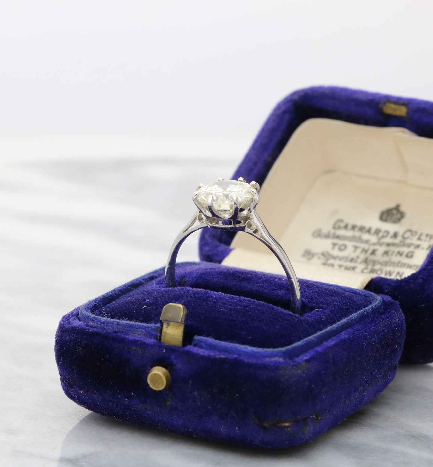 Platinum diamond solitaire engagement ring