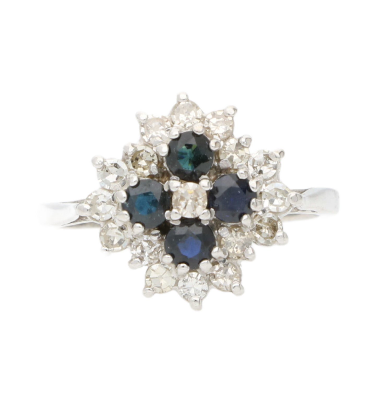 18ct sapphire and diamond cluster ring