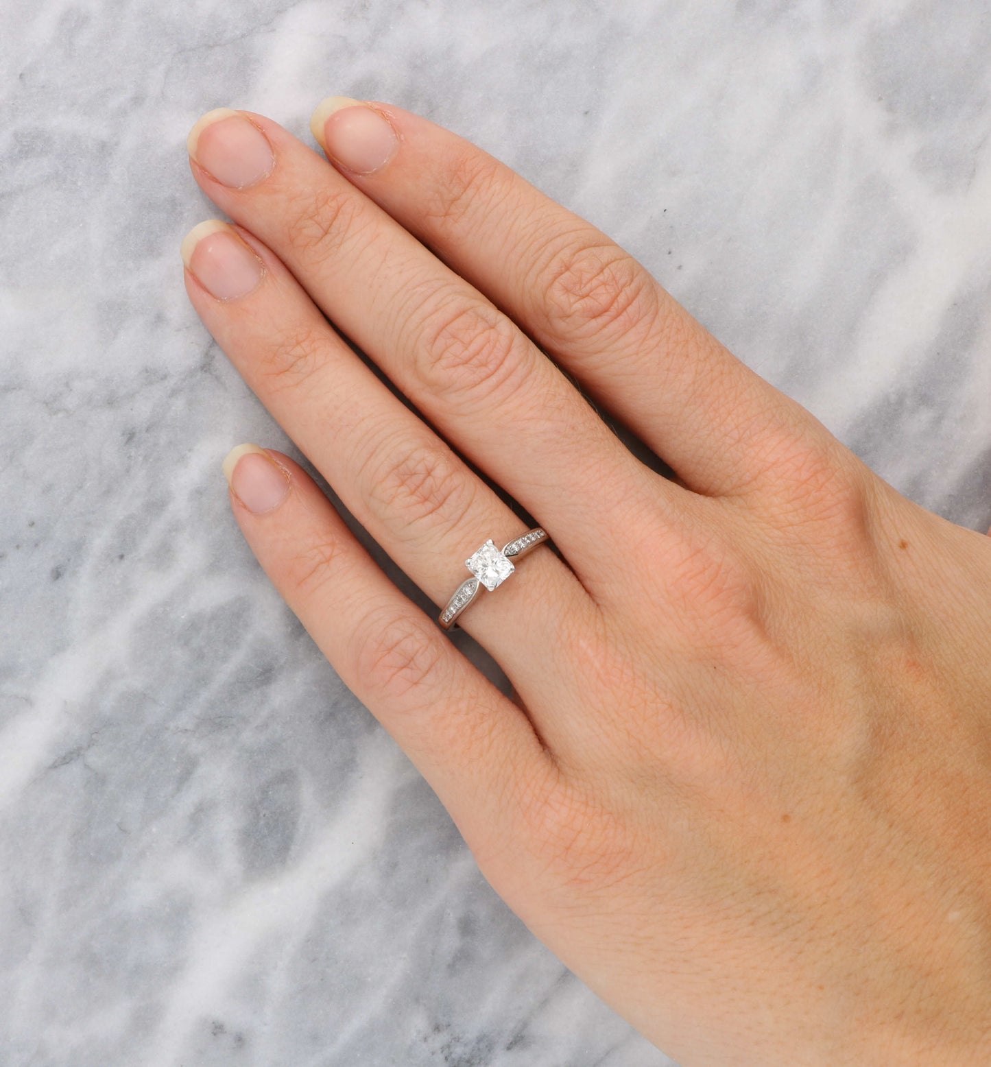 GIA 0.71ct D/VVS2 asscher-cut diamond engagement ring