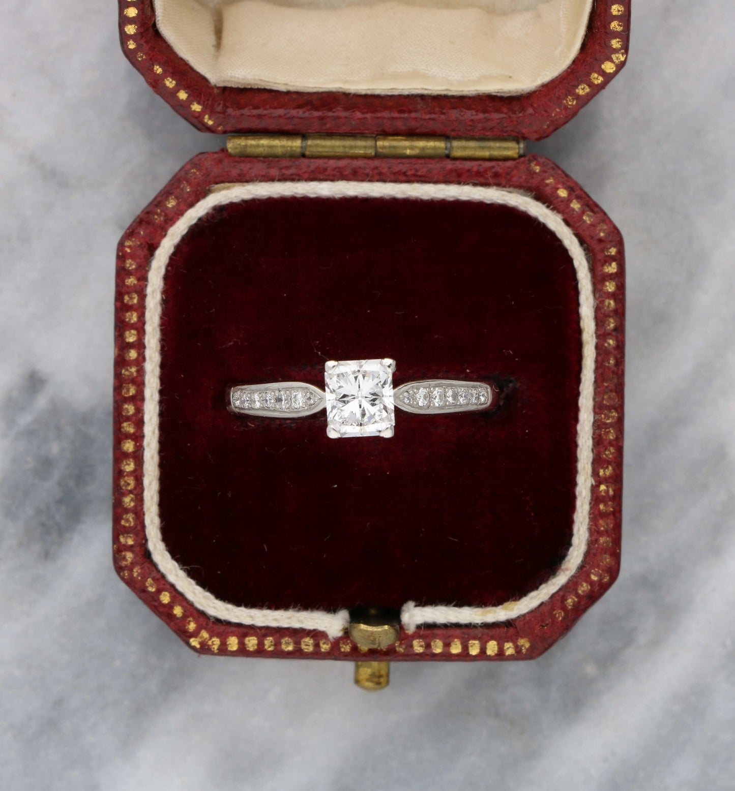 GIA 0.71ct D/VVS2 asscher-cut diamond engagement ring