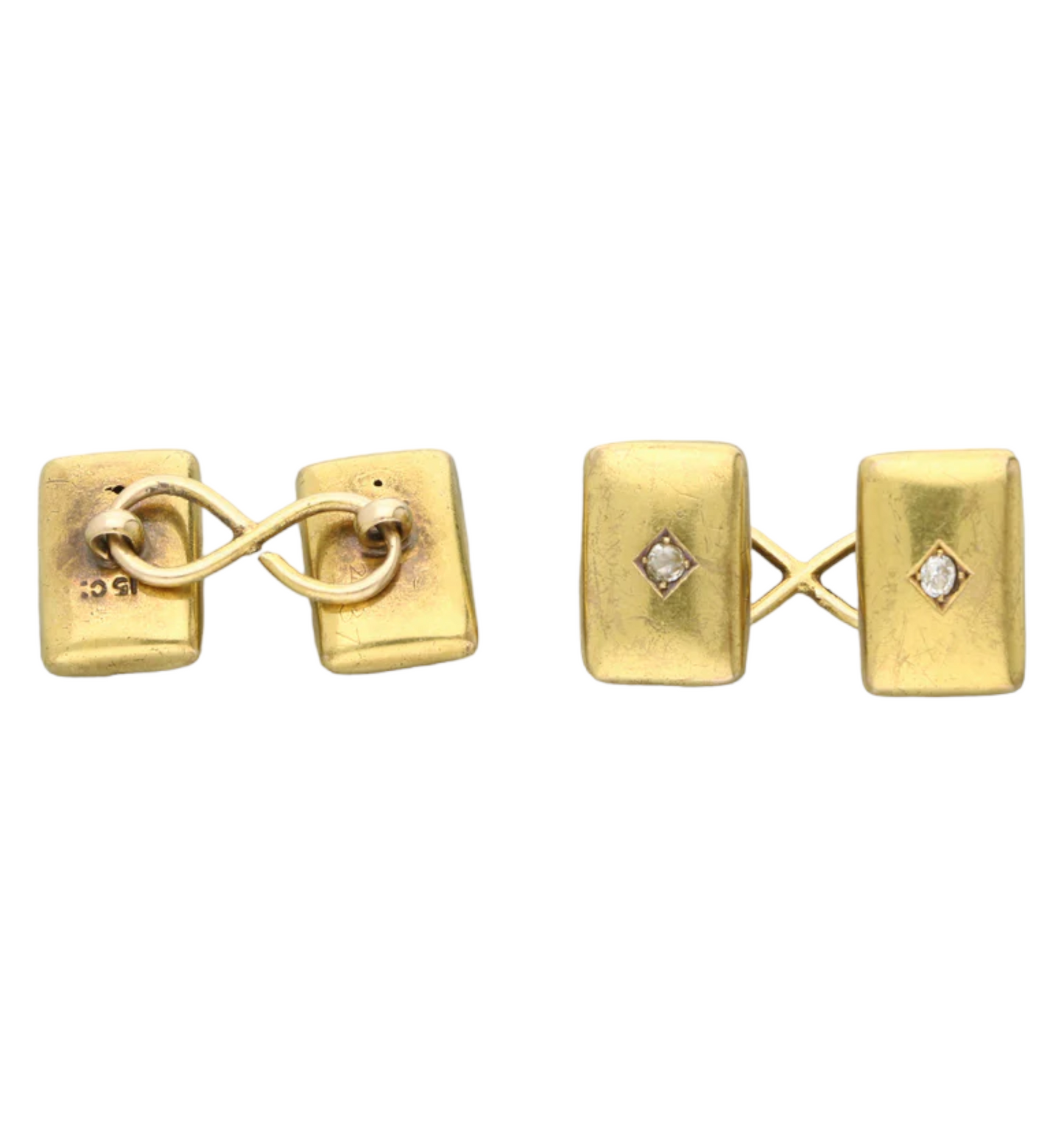 15ct old cut diamond-set cufflinks