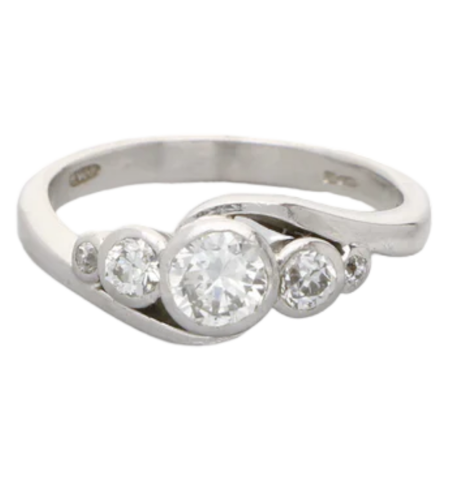 18ct 0.80ct 5 stone diamond ring