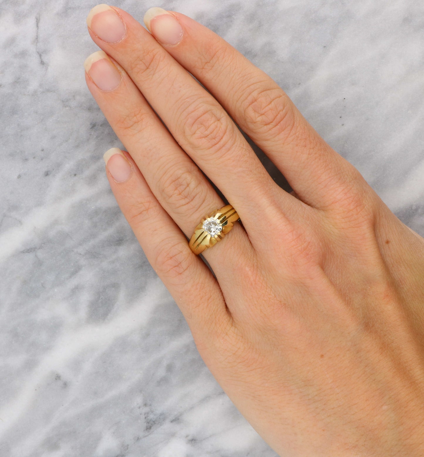 18ct diamond gyspy ring