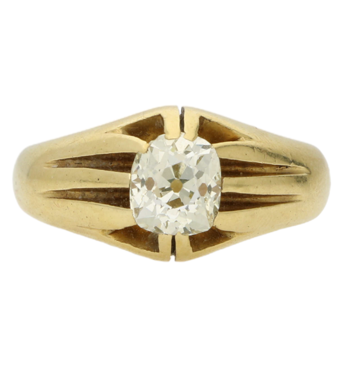 18ct old cut diamond gypsy ring