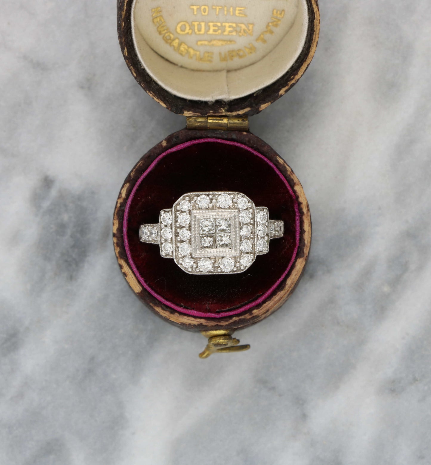 Princess-cut diamond cluster ring
