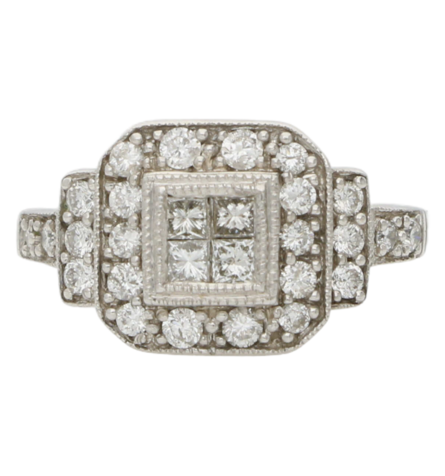 Princess-cut diamond cluster ring