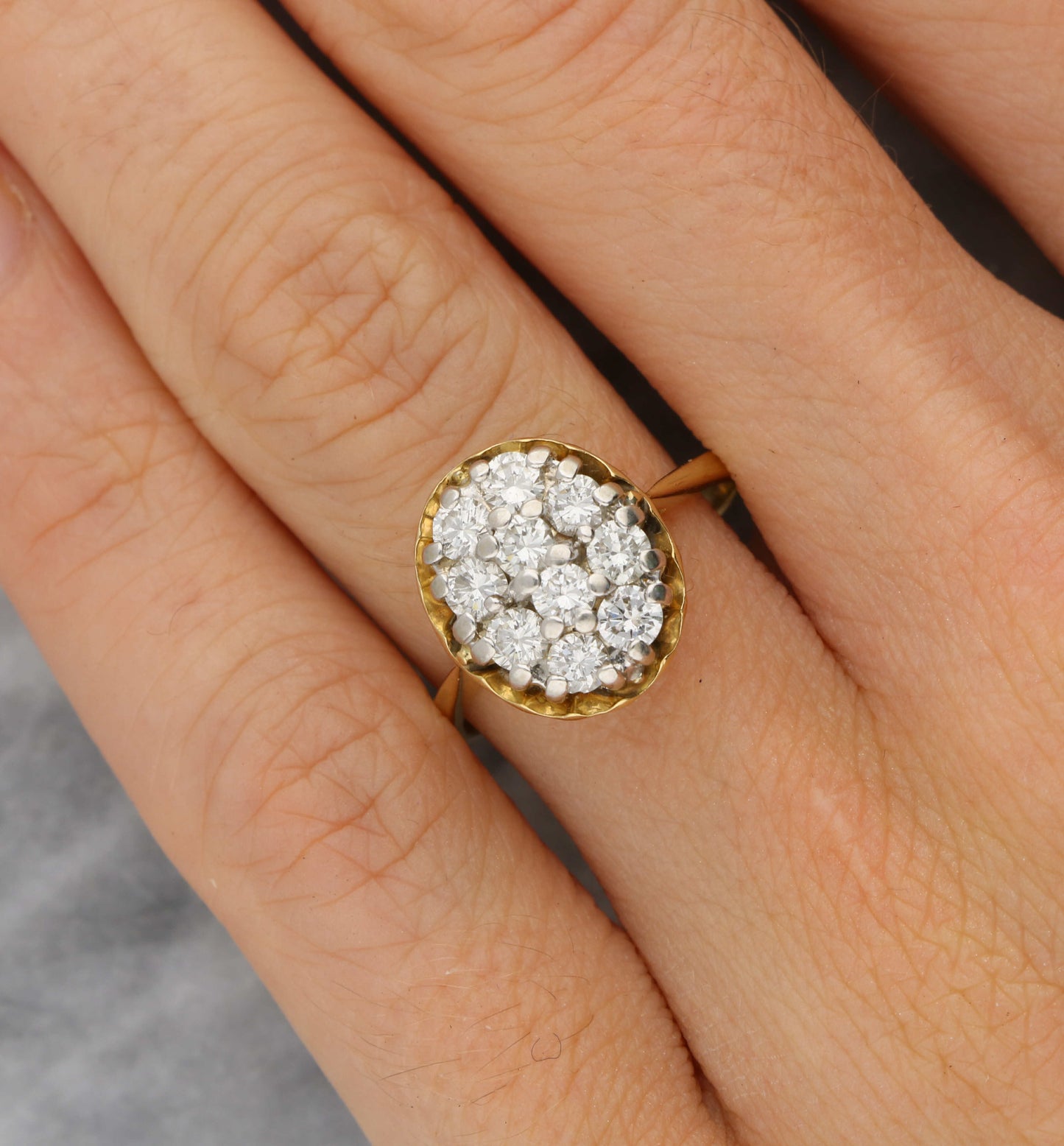 18ct diamond cluster ring