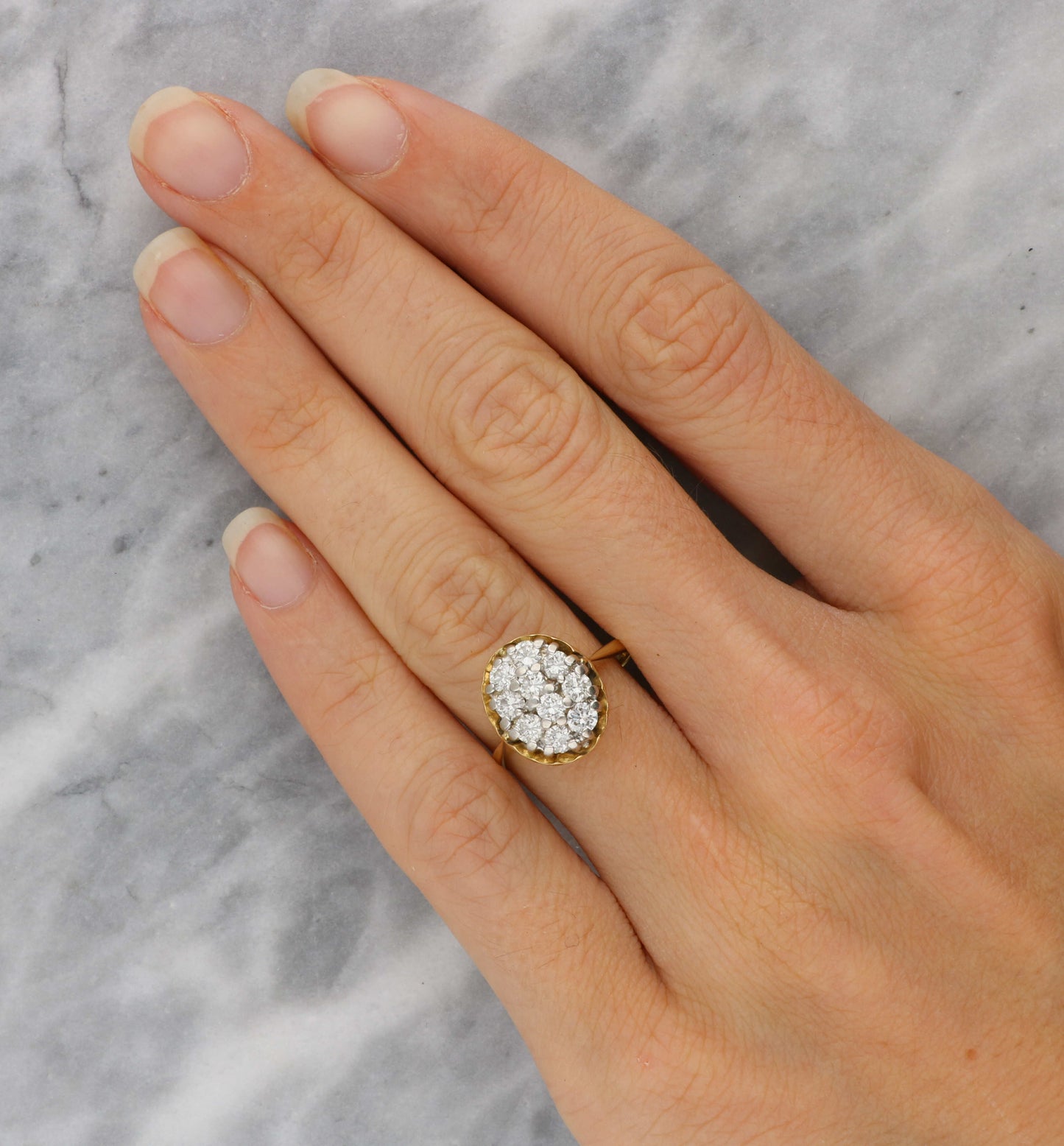 18ct diamond cluster ring