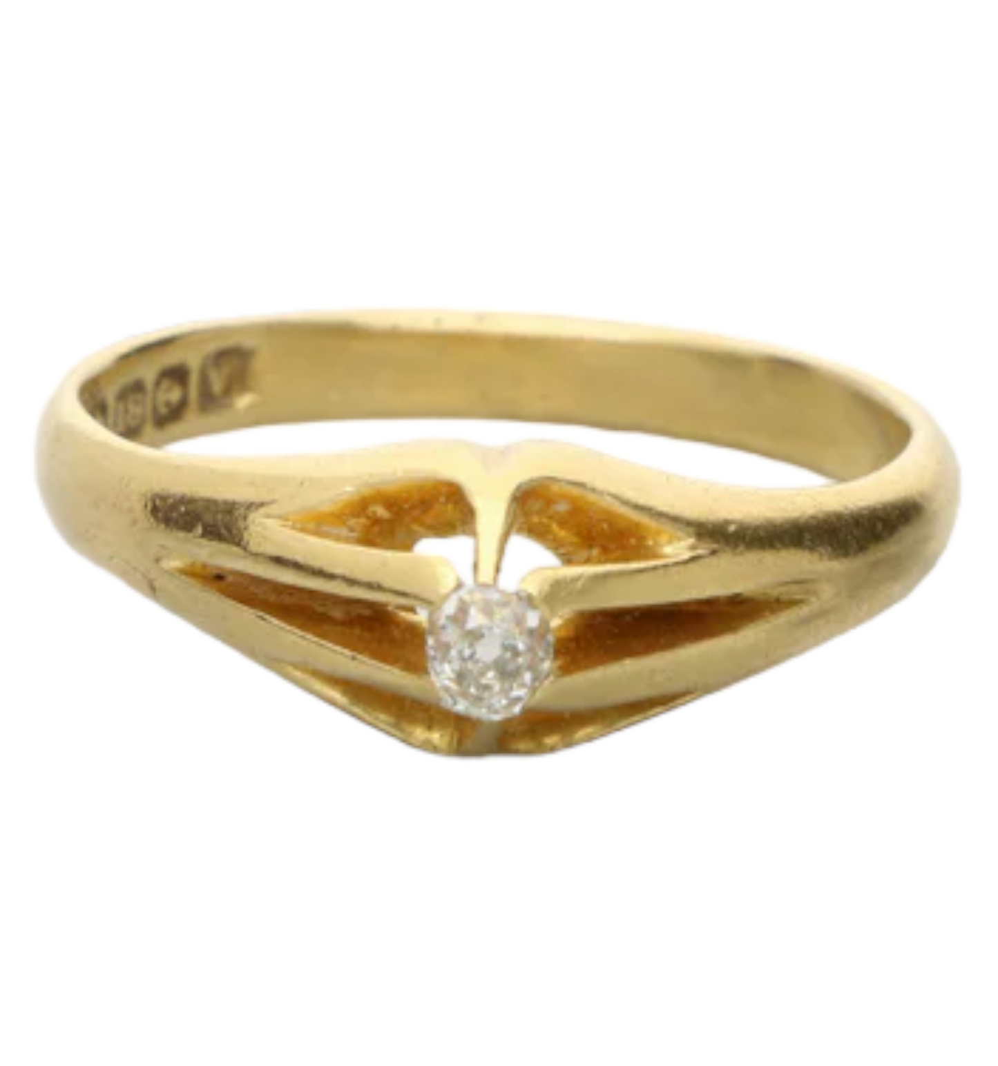 Antique 18ct old cut diamond gents ring