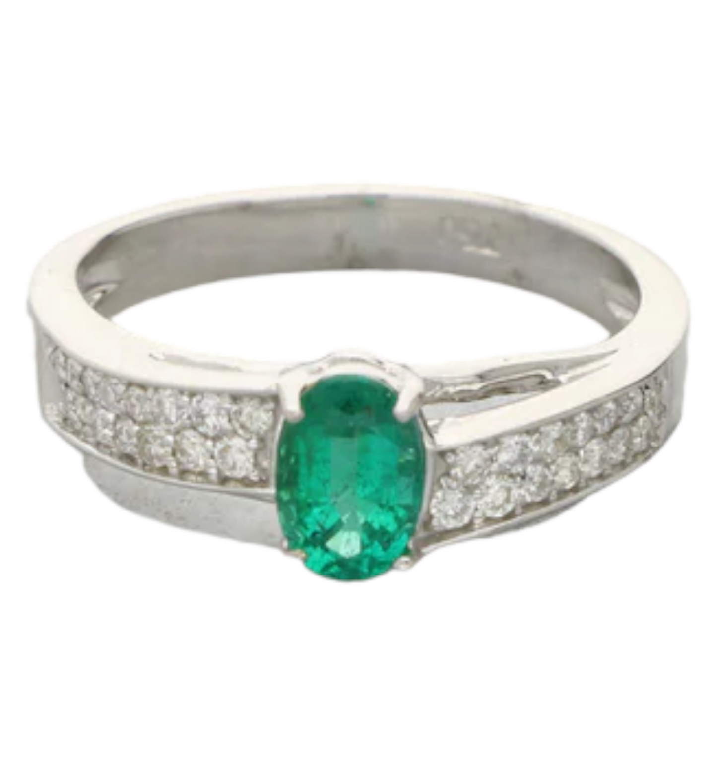 18ct 0.52ct emerald and diamond ring