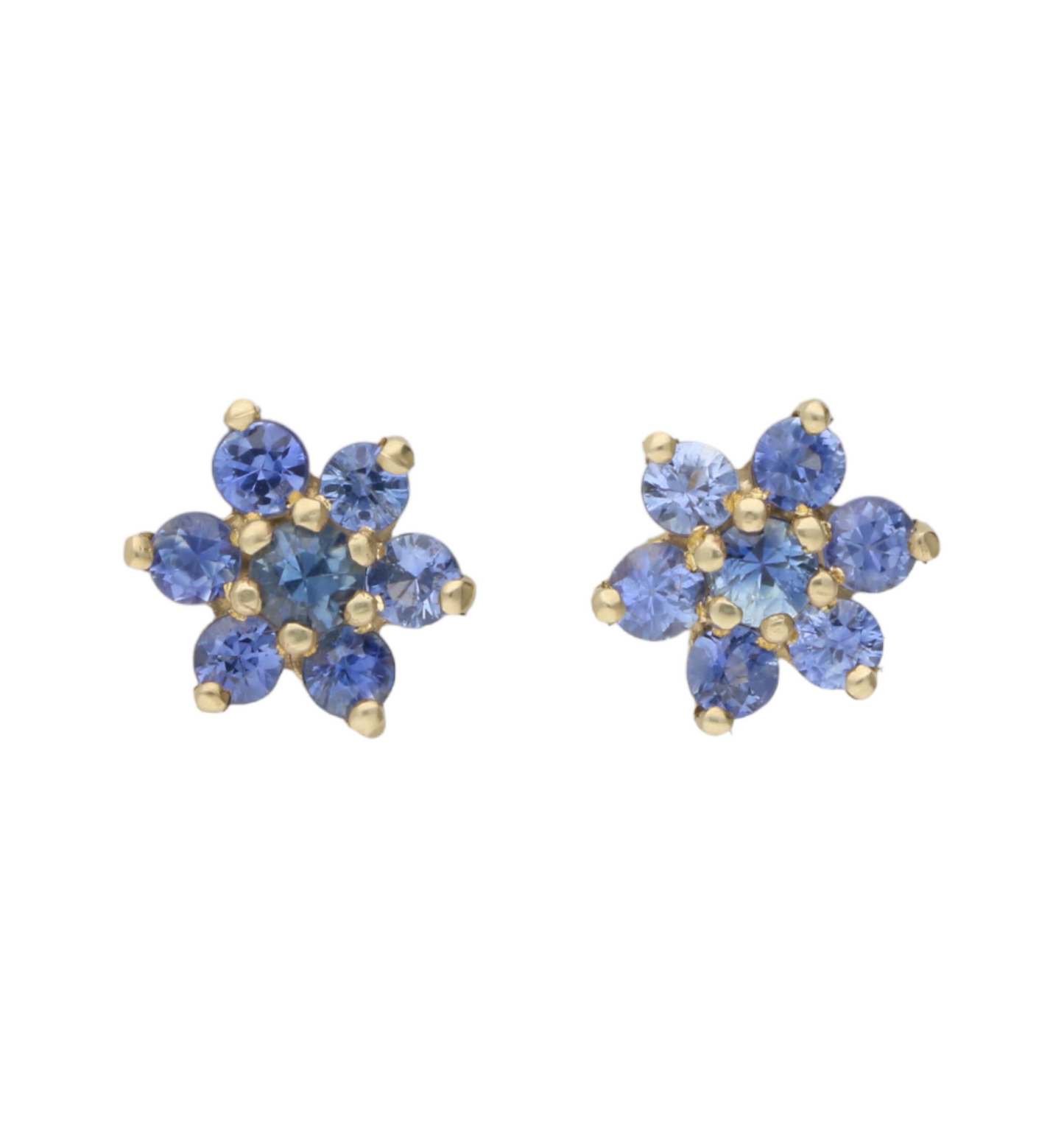 9ct sapphire cluster earrings