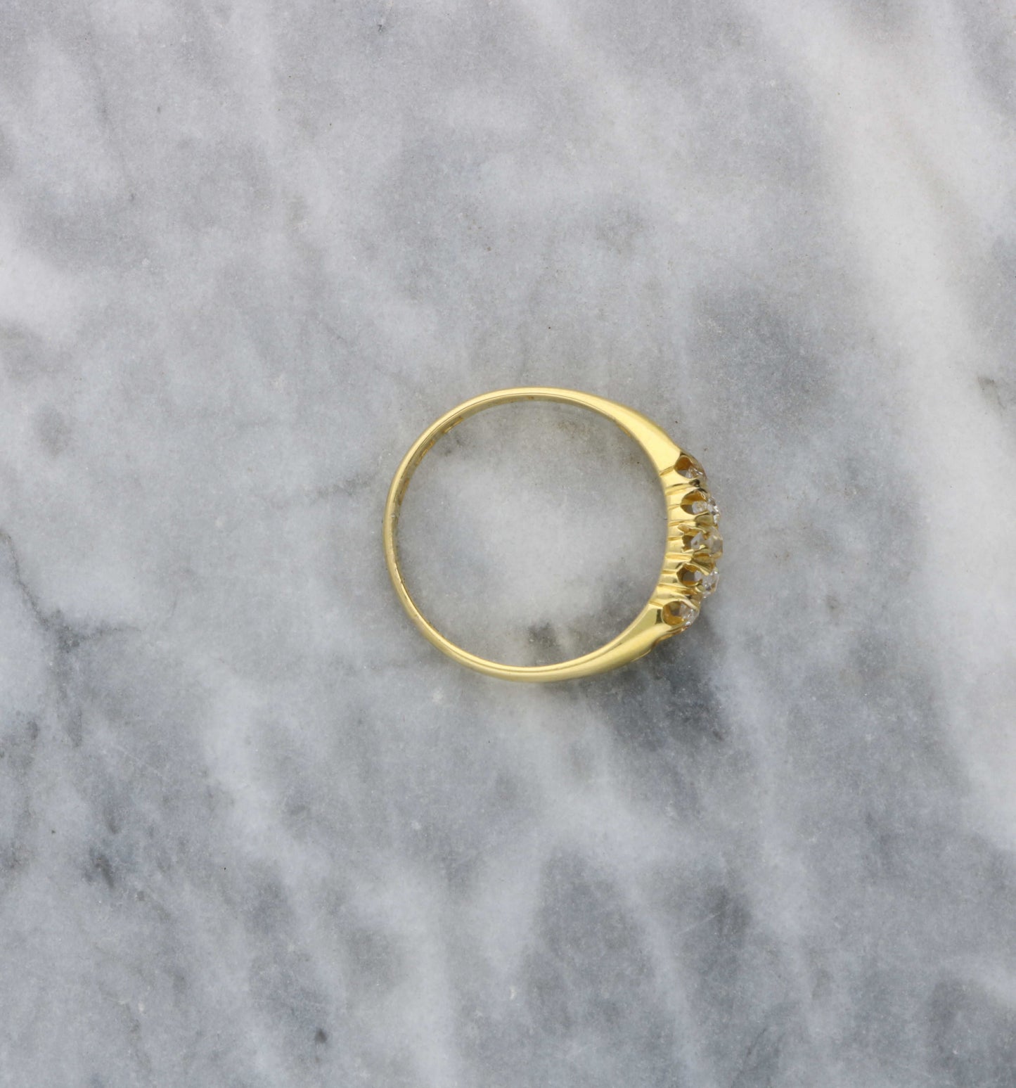 18ct old cut diamond 5 stone ring