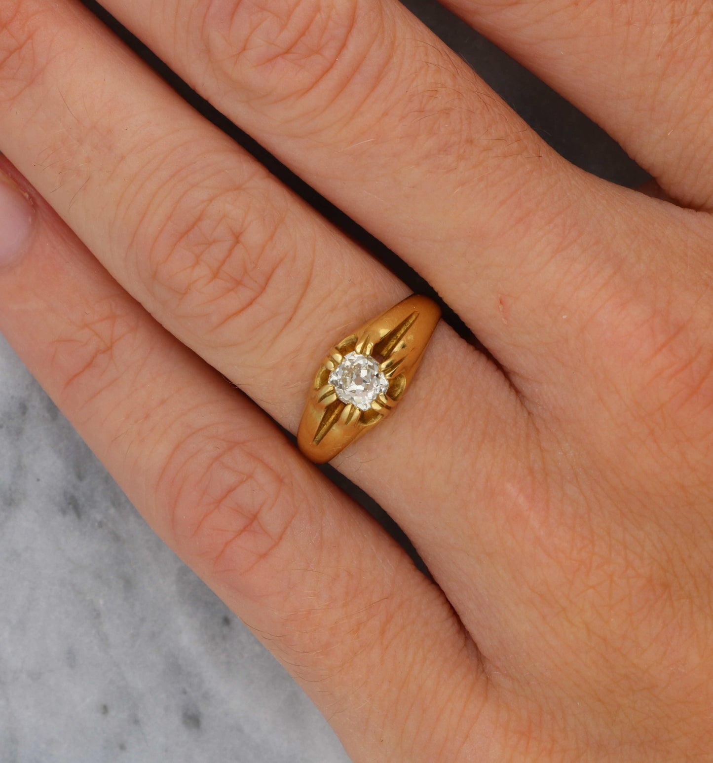 18ct old cut diamond ring