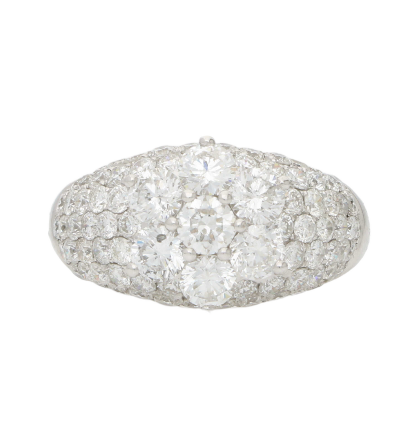 18ct diamond bombe ring