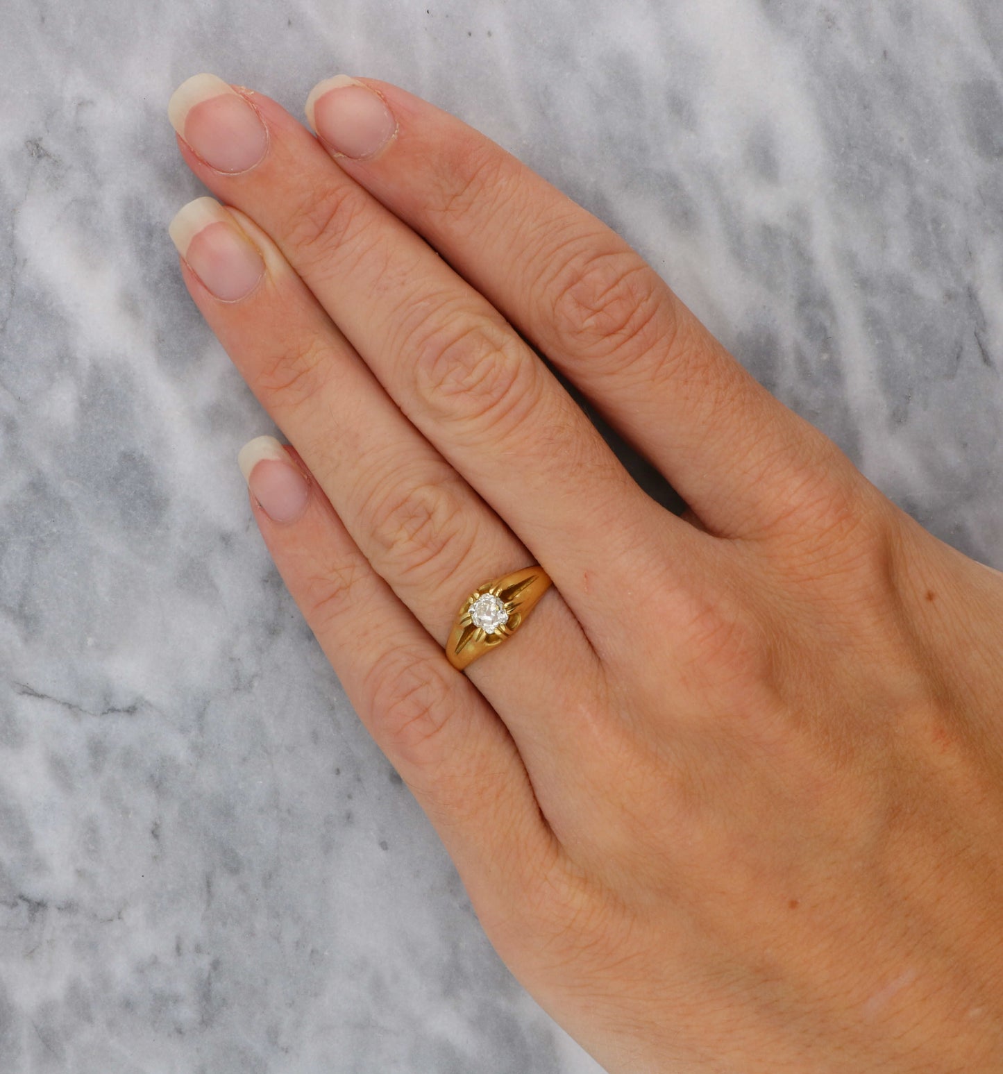 18ct old cut diamond ring