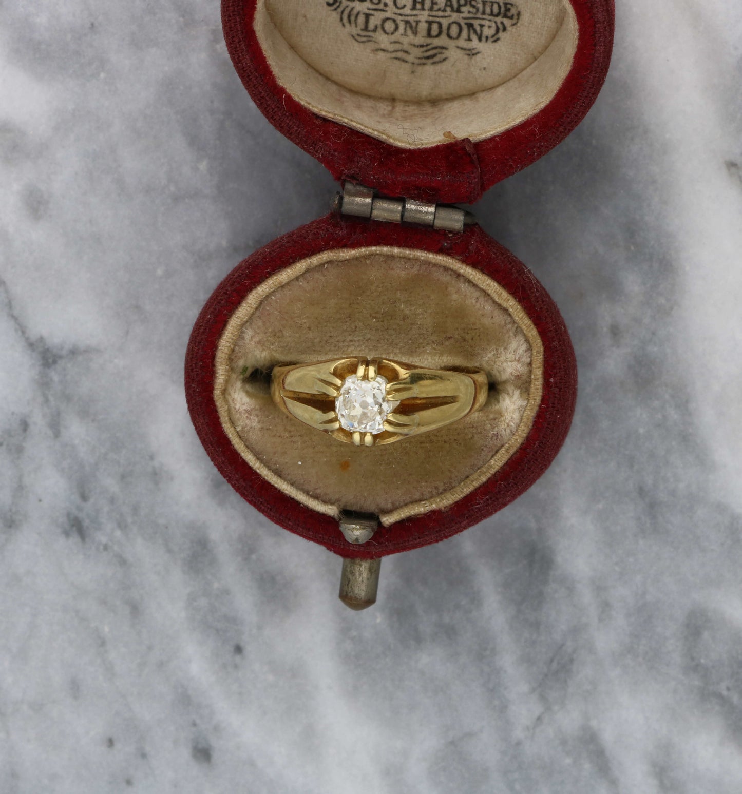 18ct old cut diamond ring