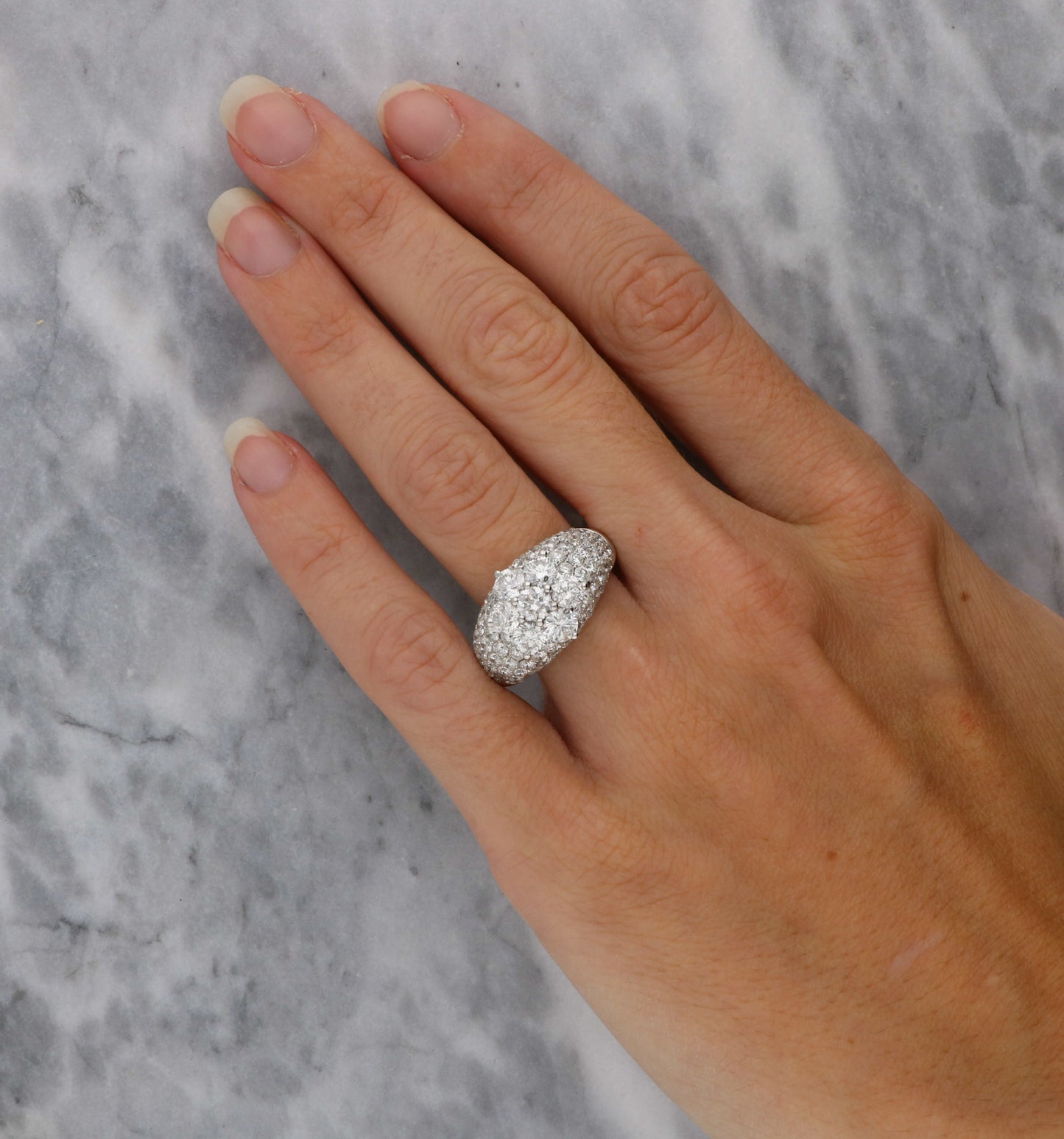 18ct diamond bombe ring