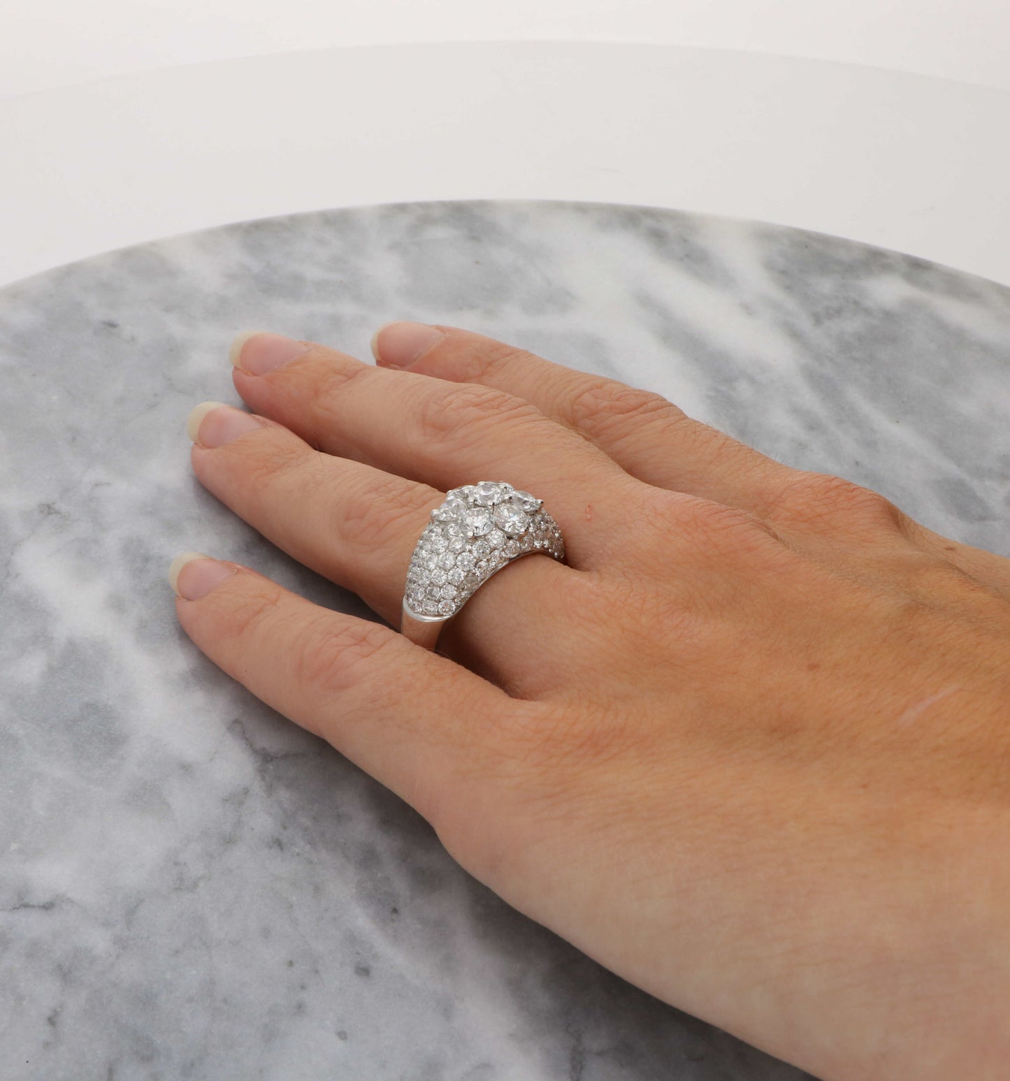 18ct diamond bombe ring