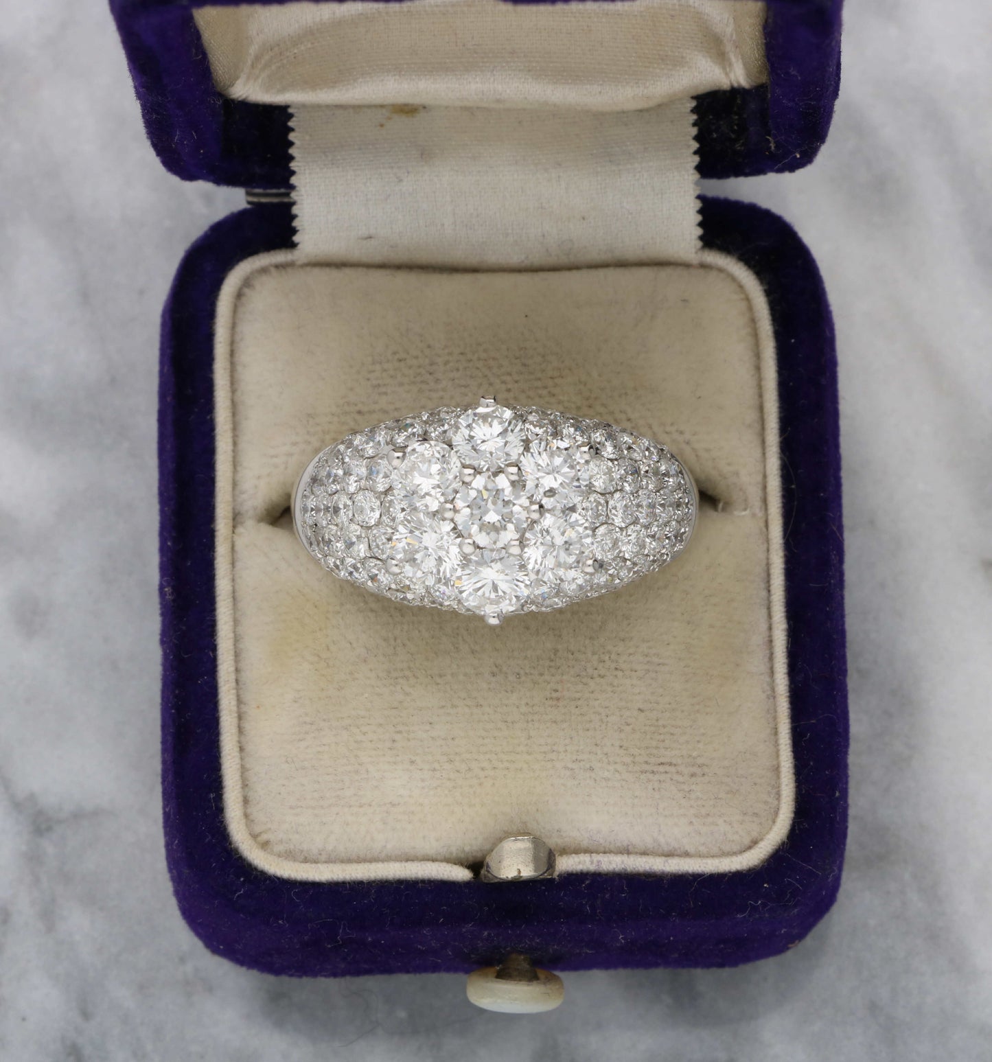18ct diamond bombe ring