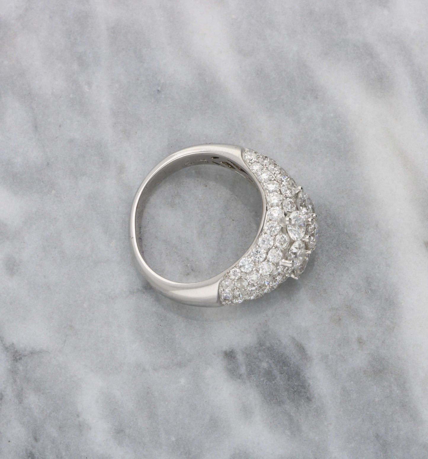 18ct diamond bombe ring