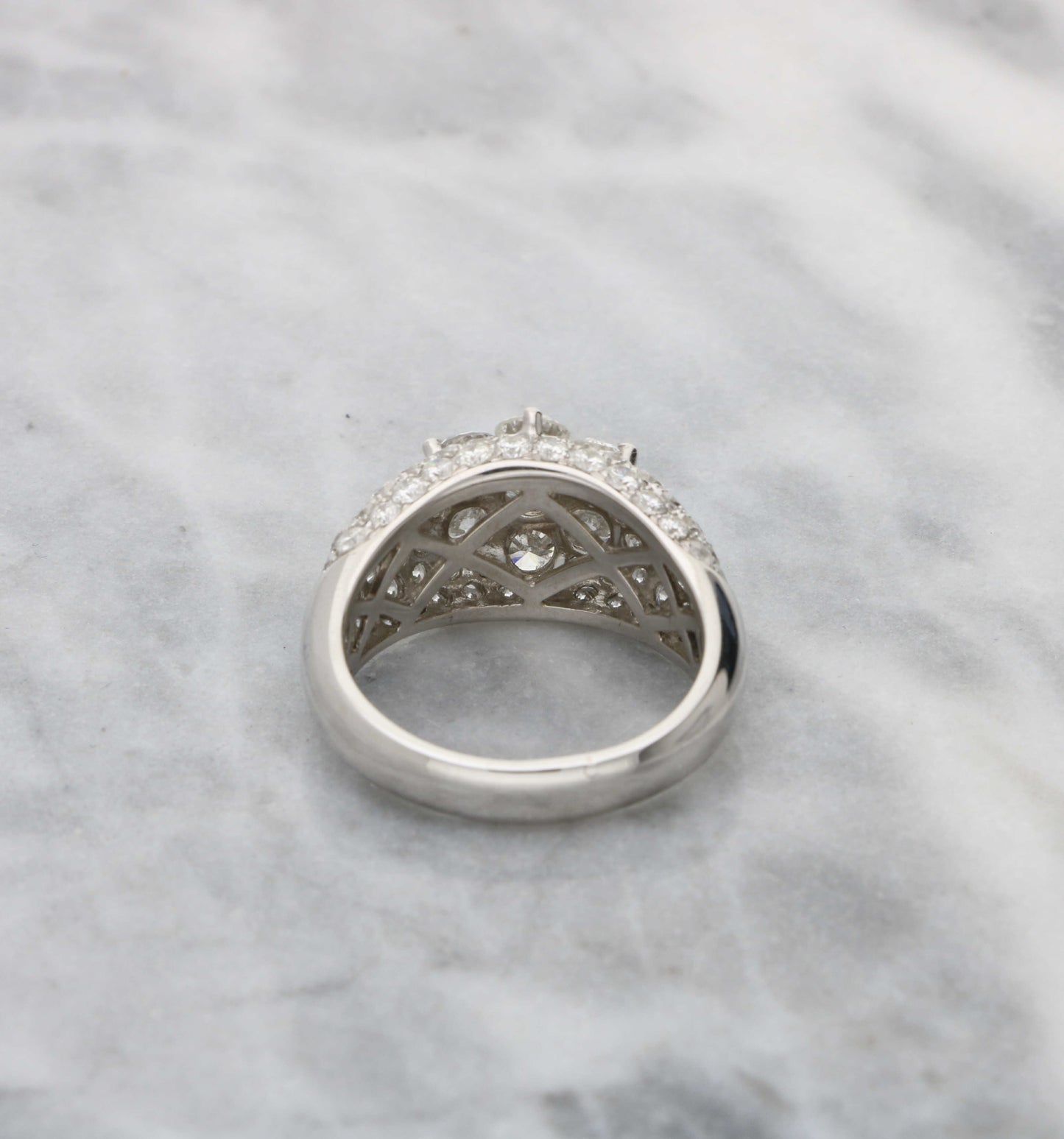 18ct diamond bombe ring