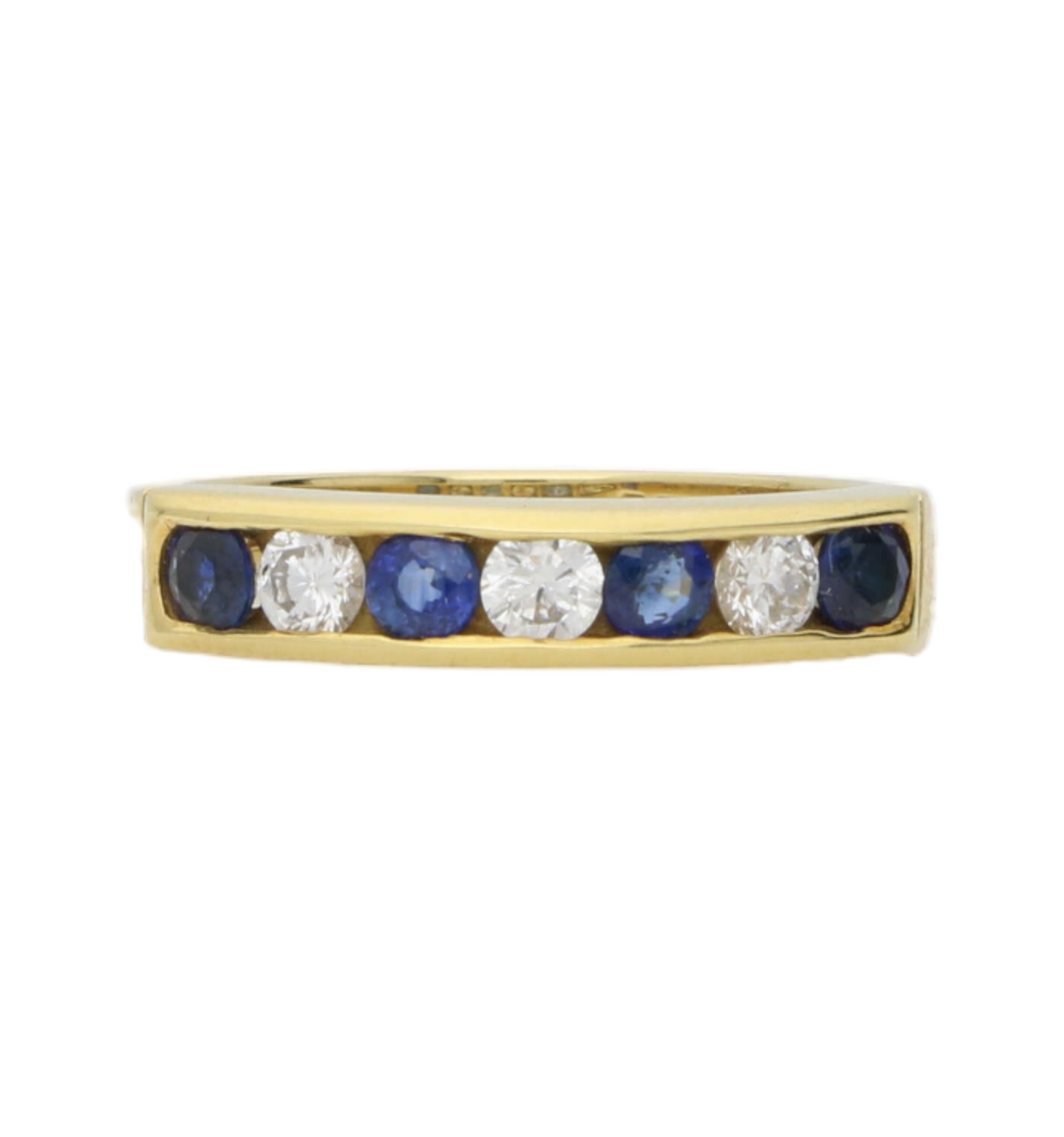 18ct sapphire and diamond half eternity ring