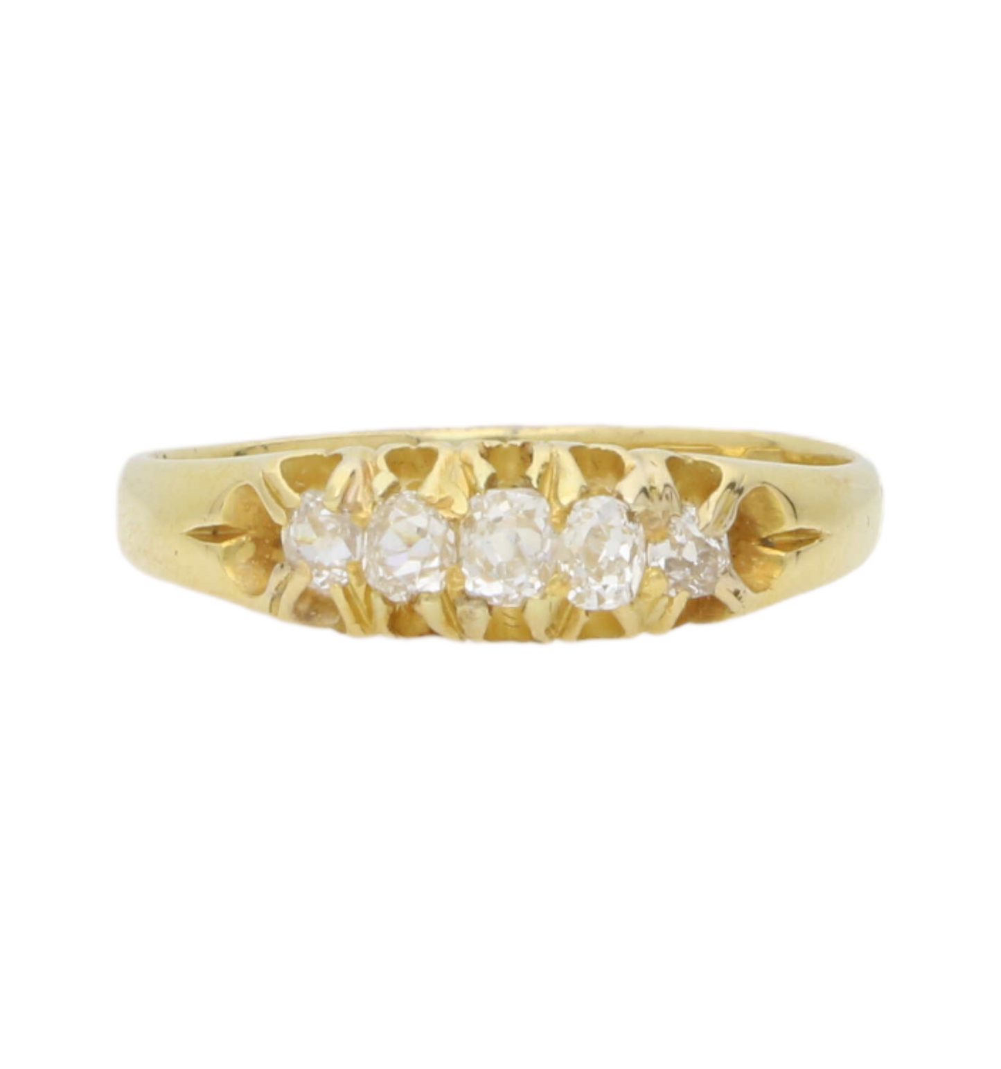 18ct old cut diamond 5 stone ring