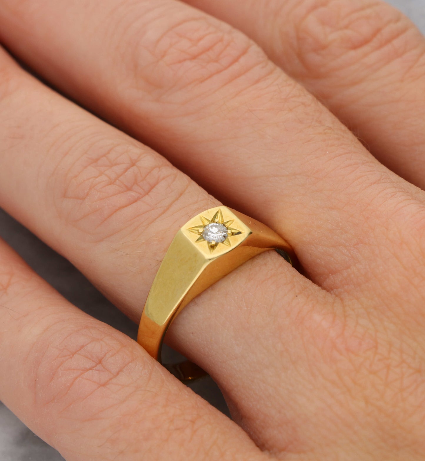 18ct diamond signet ring
