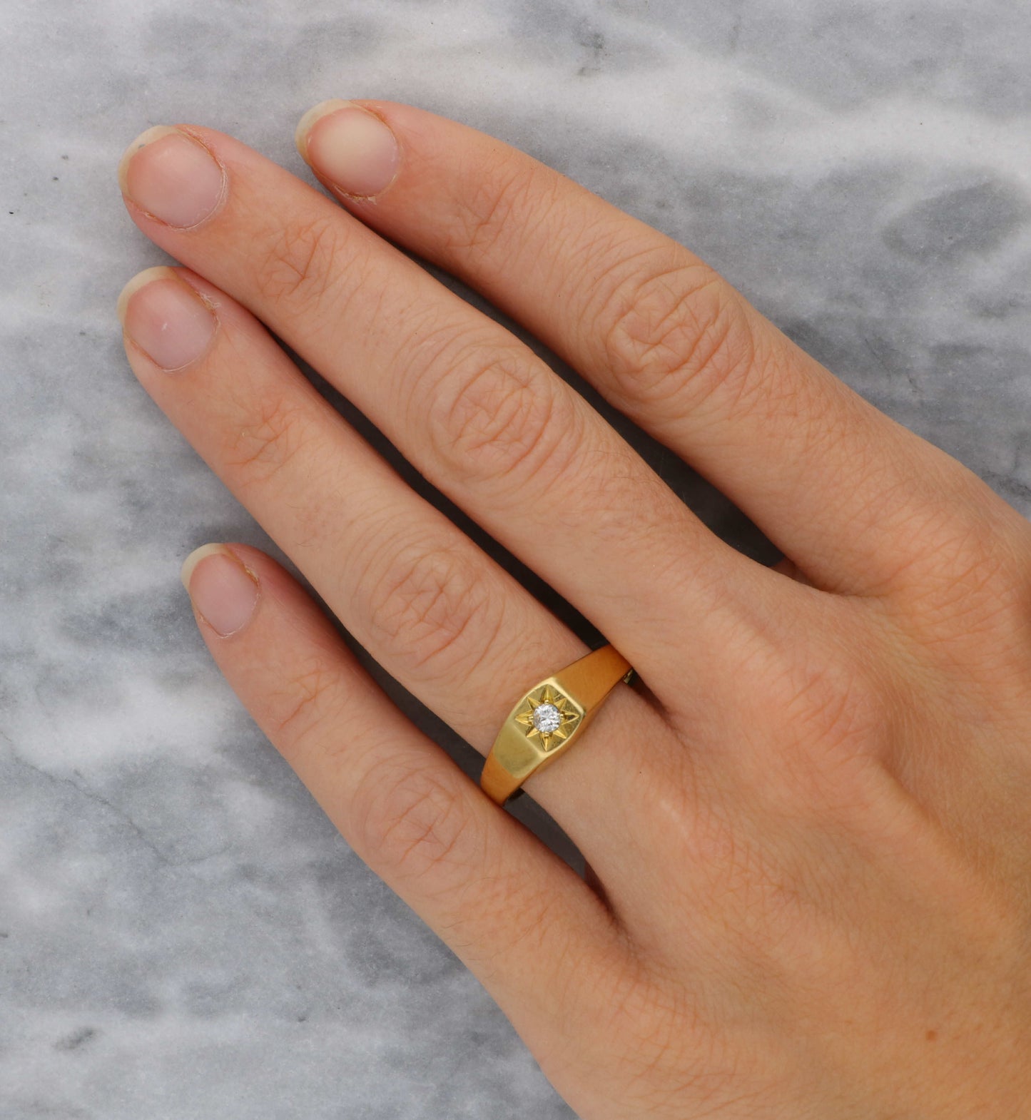 18ct diamond signet ring