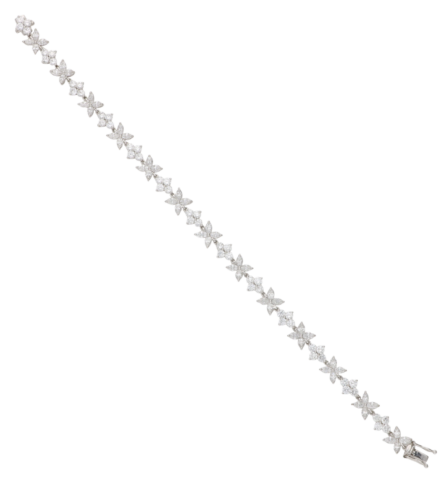 18ct marquise flower diamond line bracelet